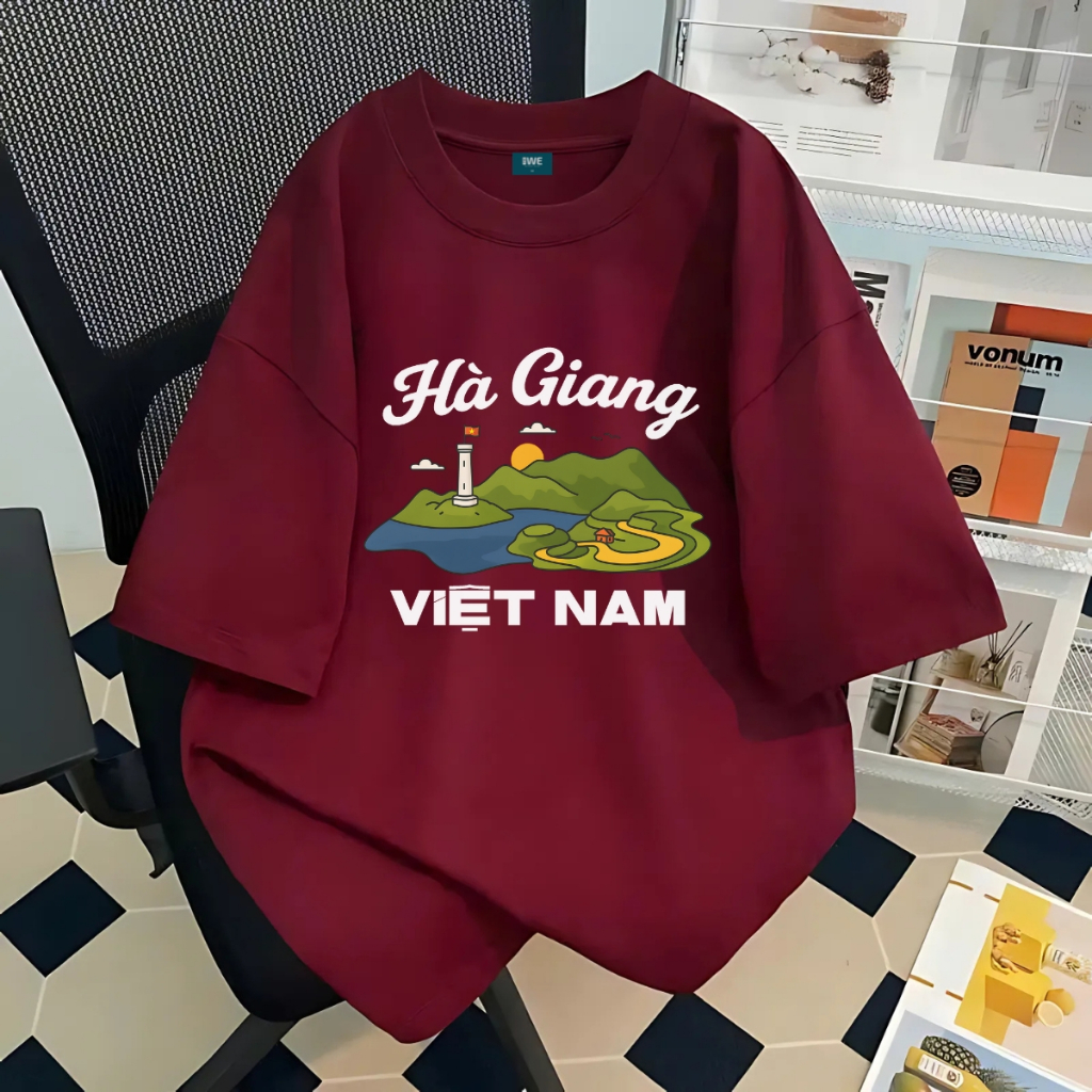 Áo thun du lịch Việt Nam, Huế, Đà Nẵng...dáng oversize rộng màu đỏ local brand We Tee - T036_thumbnail_17