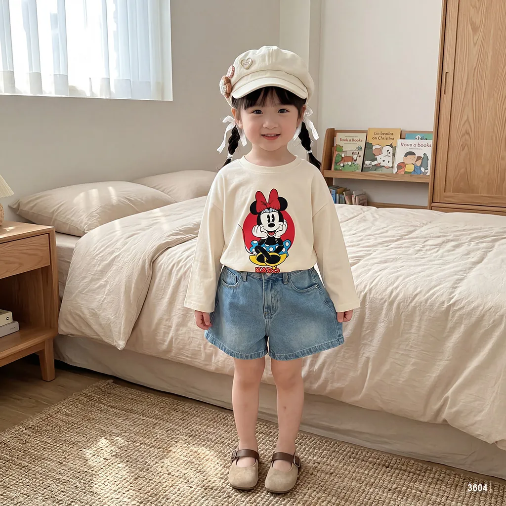 Áo thun bé gái tay dài Chuột Miinnie Kado 3604_thumbnail_2