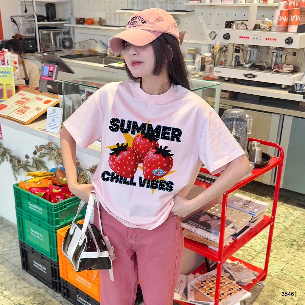 Áo thun boxy nam nữ Dâu Tây Miucho 3546_thumbnail_5