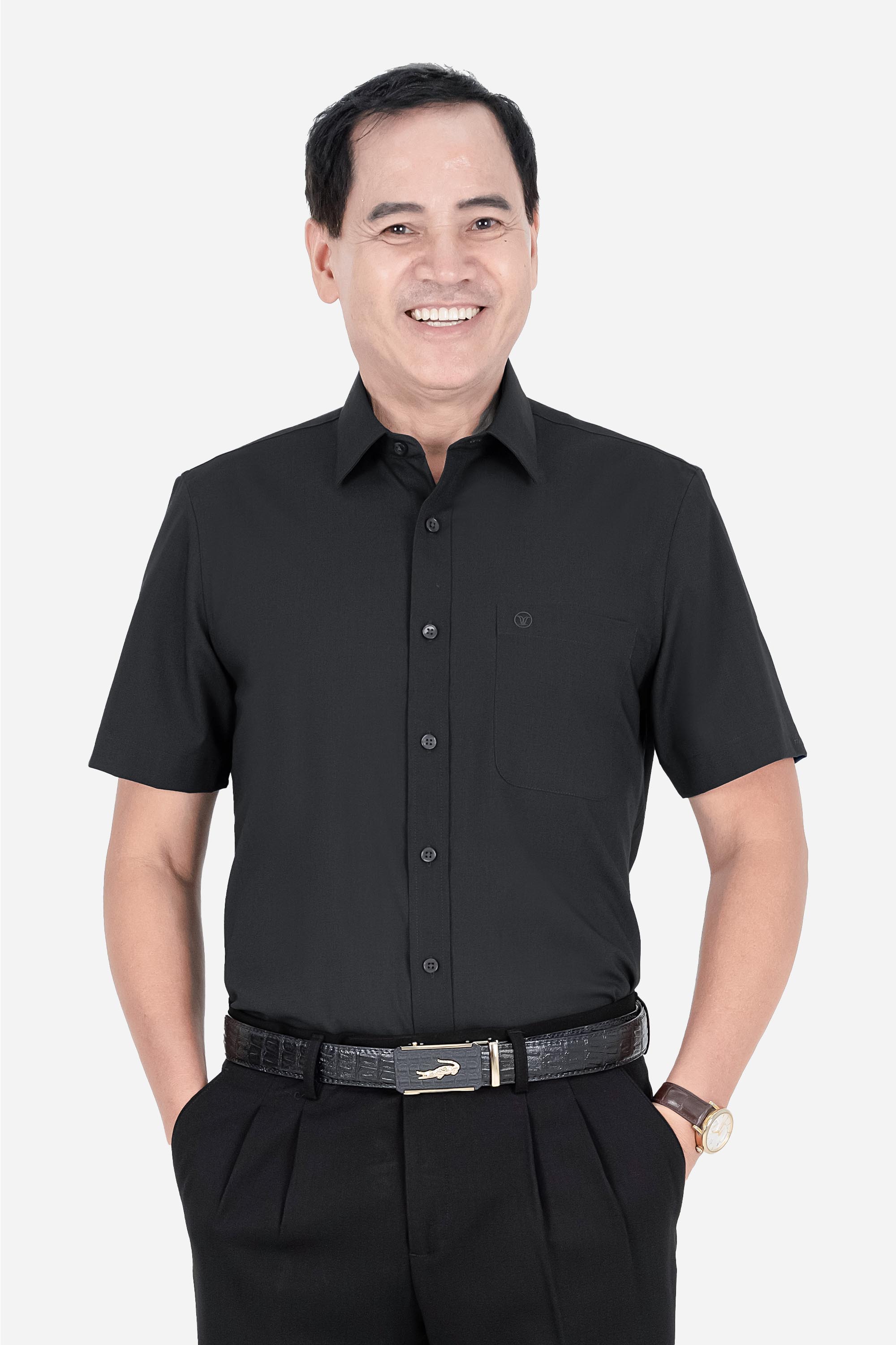 Áo Sơ Mi Trơn Cộc Tay Nam Trung Niên ANCHI Chất Liệu Sợi Gỗ Thoáng Mát Màu Xanh Nhạt_thumbnail_52