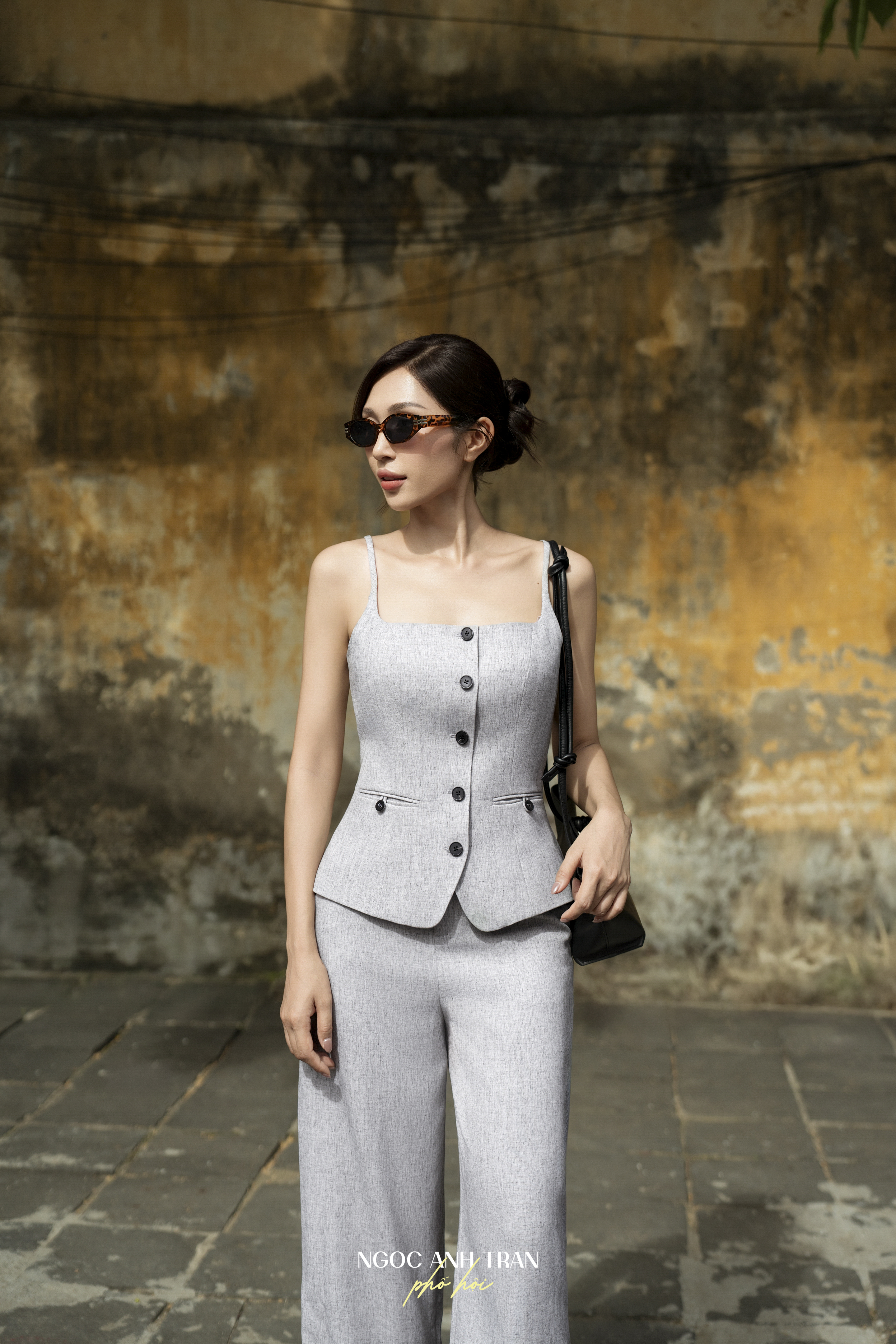 Q203 - Quần ống đứng xám nhạt