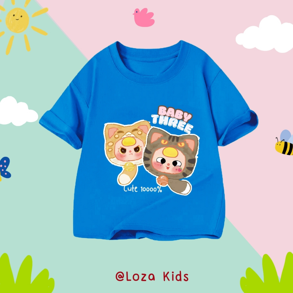 Áo thun bé gái in hình Baby three - Loza Kids AT2917_thumbnail_3
