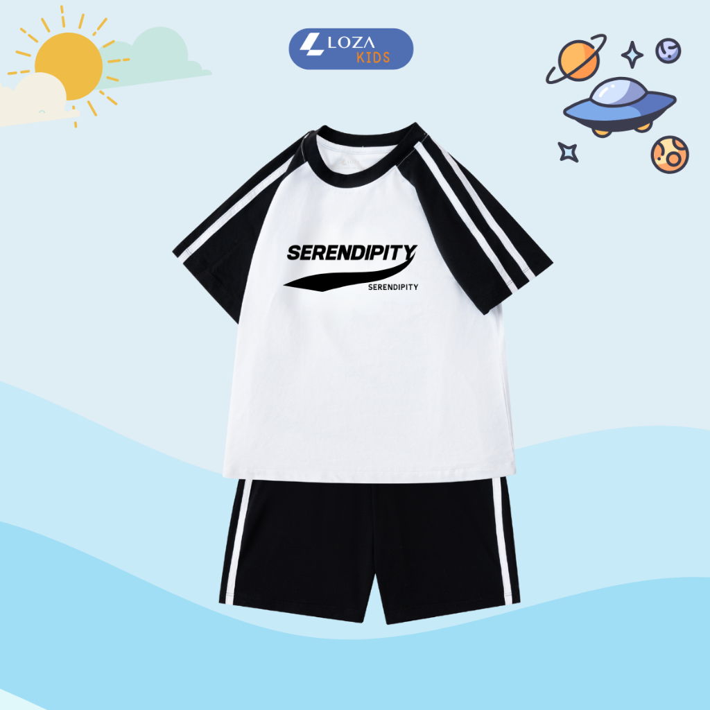 Đồ bộ bé trai phối viền in chữ 'SAINTSOPHIA 1997' - Loza BF372_thumbnail_4