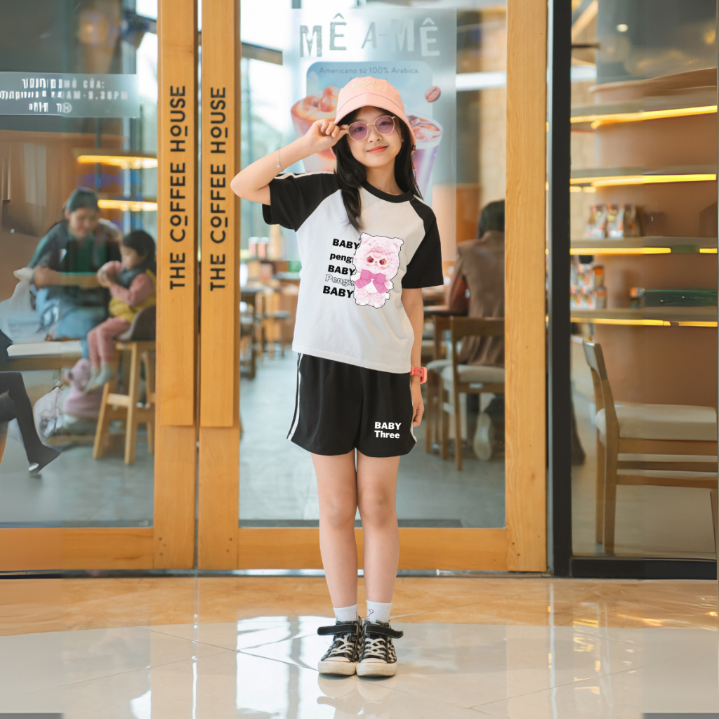 Đồ bộ bé gái phối viền in hình Baby Three - Loza Kids BF331_thumbnail_5