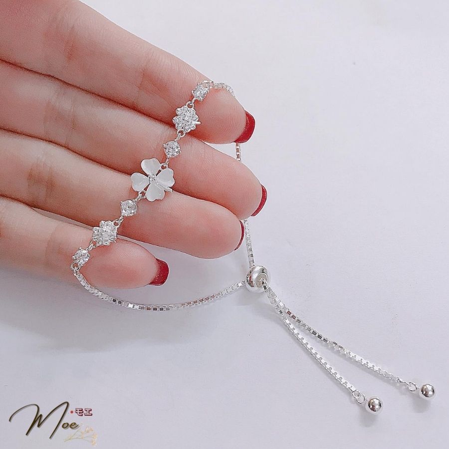 LT93 - Lắc tay cỏ 4 lá thạch anh dây rút_thumbnail_4