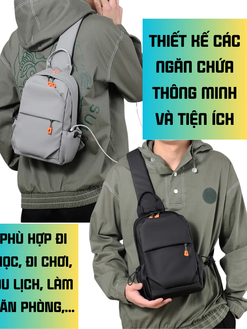 Túi đeo chéo nam chống nước, Túi chéo nam nhiều ngăn thời trang Hàn Quốc_thumbnail_1
