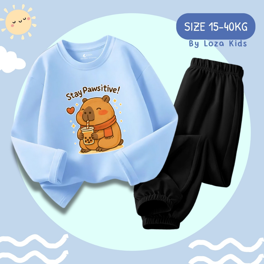 Bộ Thu - Đông bé trai in hình CAPYBARA  - Loza Kids BW452_thumbnail_3