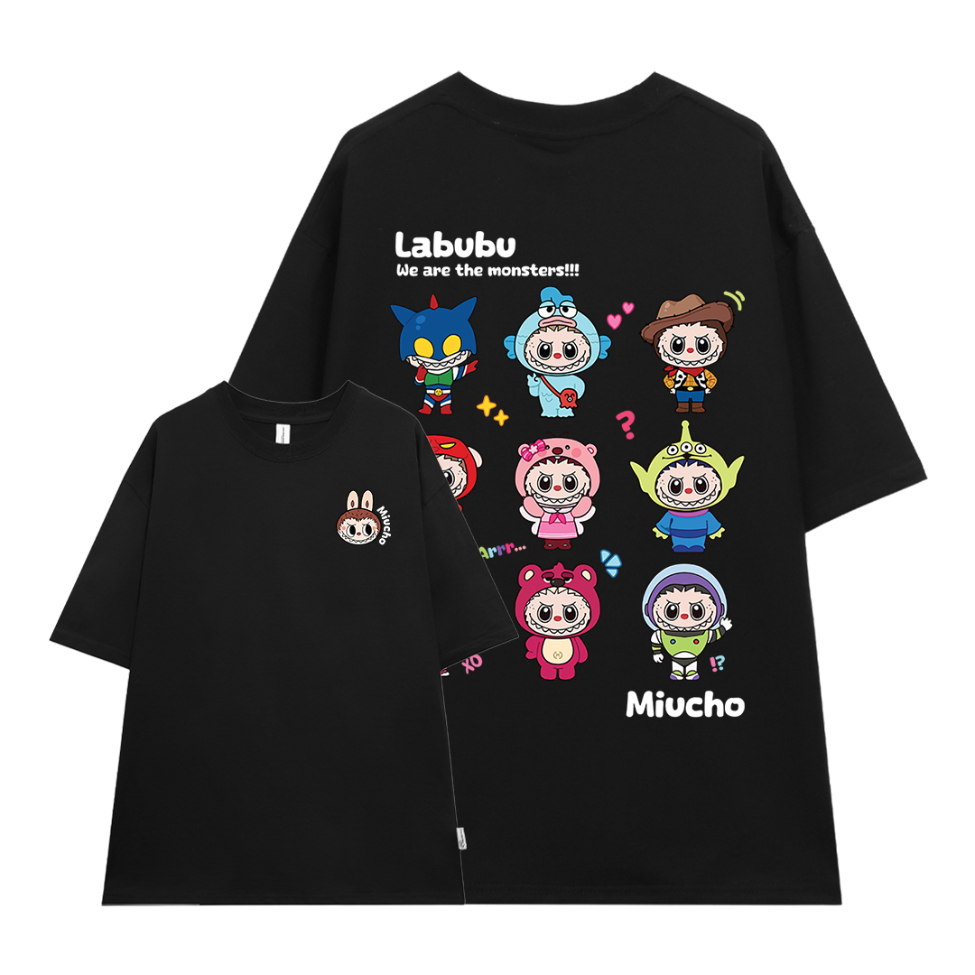 Áo thun labubu form rộng hottrend ATD1270 Miucho vải cotton thoáng mát cổ tròn in mix_thumbnail_6