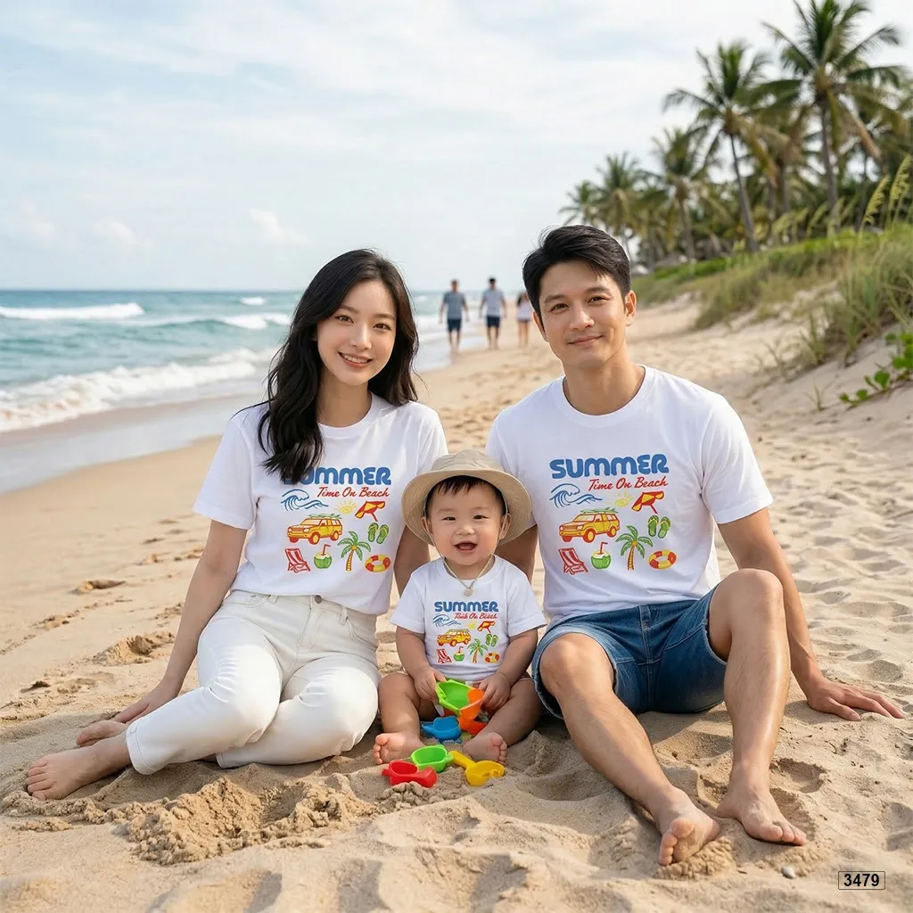 Áo thun gia đình form rộng hè biển Kado 3478_thumbnail_3