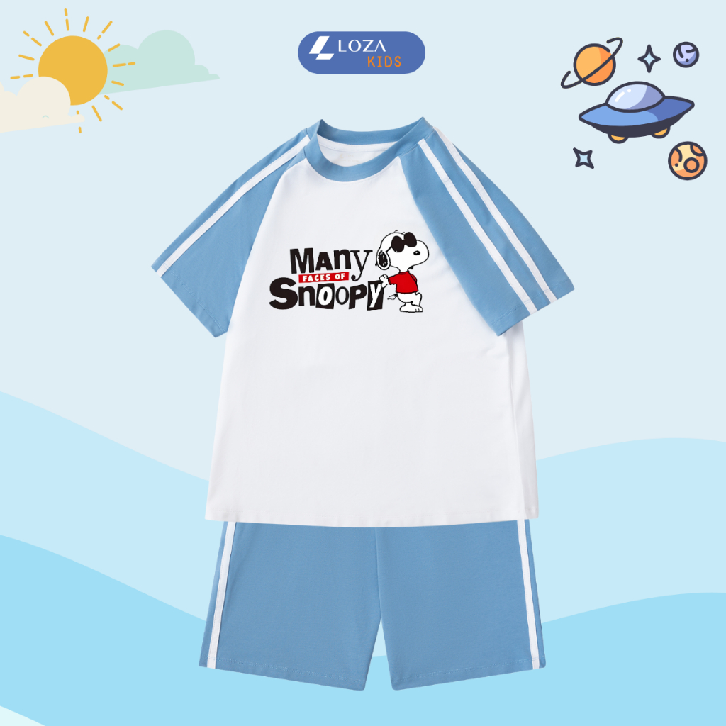 Đồ bộ trẻ em phối viền hình cún Snoopy - Loza Kids BF259_thumbnail_3