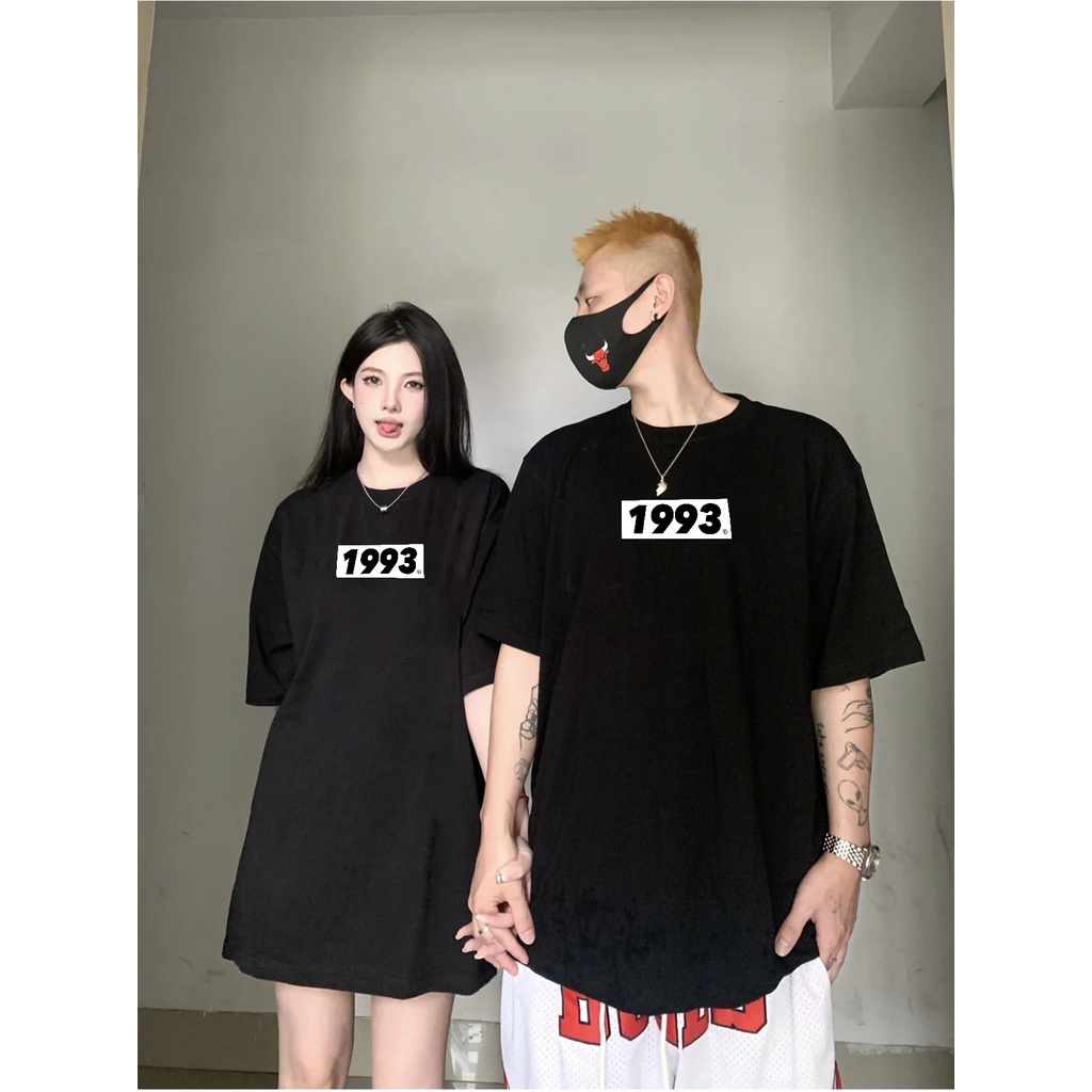 Áo thun unisex form rộng chất vải cotton dành cho nam nữ Miucho AT283 in năm sinh 199x_thumbnail_3