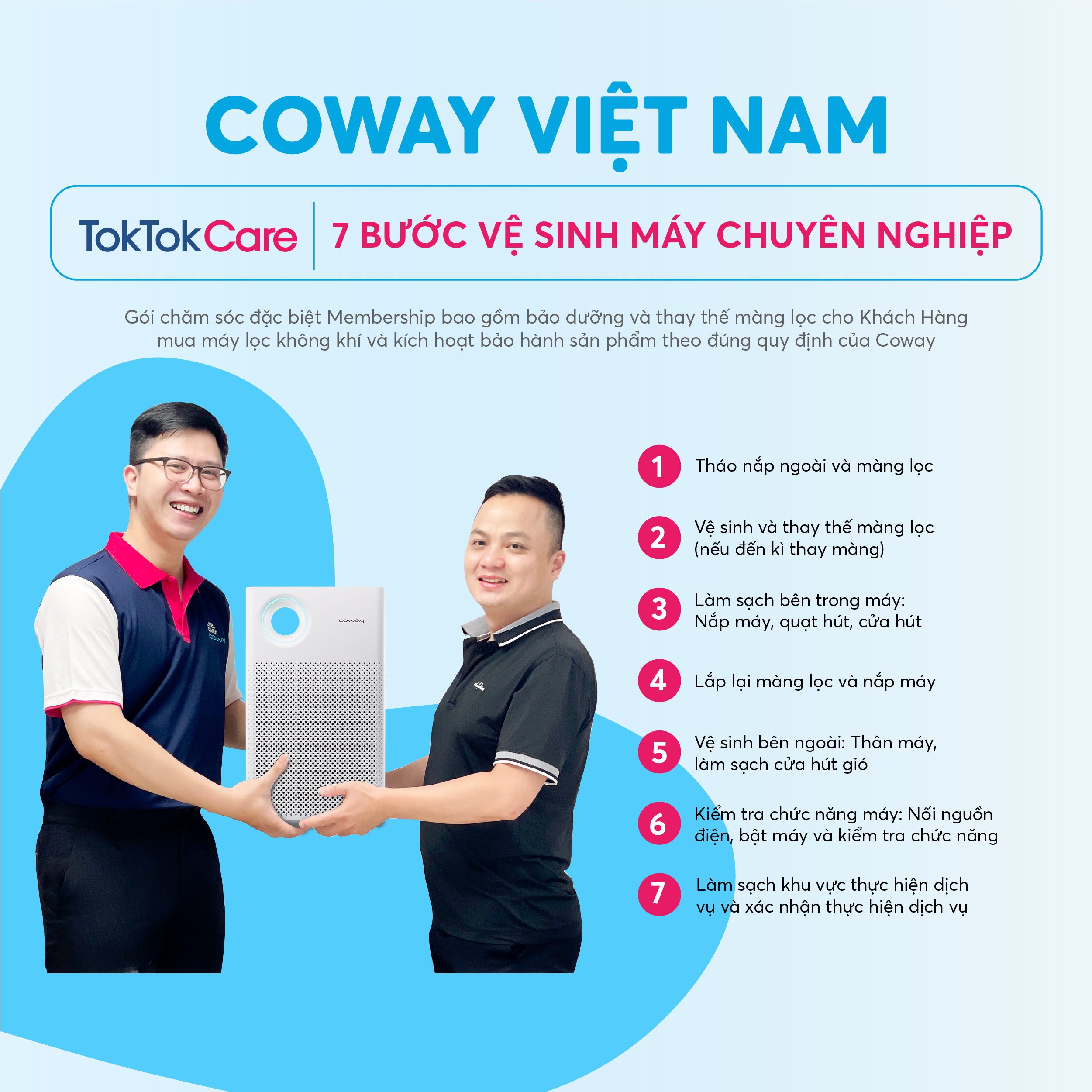 [AP-1018F] – Coway – Toktokcare Service – Gói bảo dưỡng và chăm sóc máy lọc không khí Coway 1 năm tại nhà