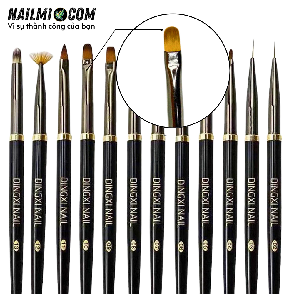 Cọ đắp gel - bản tròn - Dingxi - cán kim loại_thumbnail_2