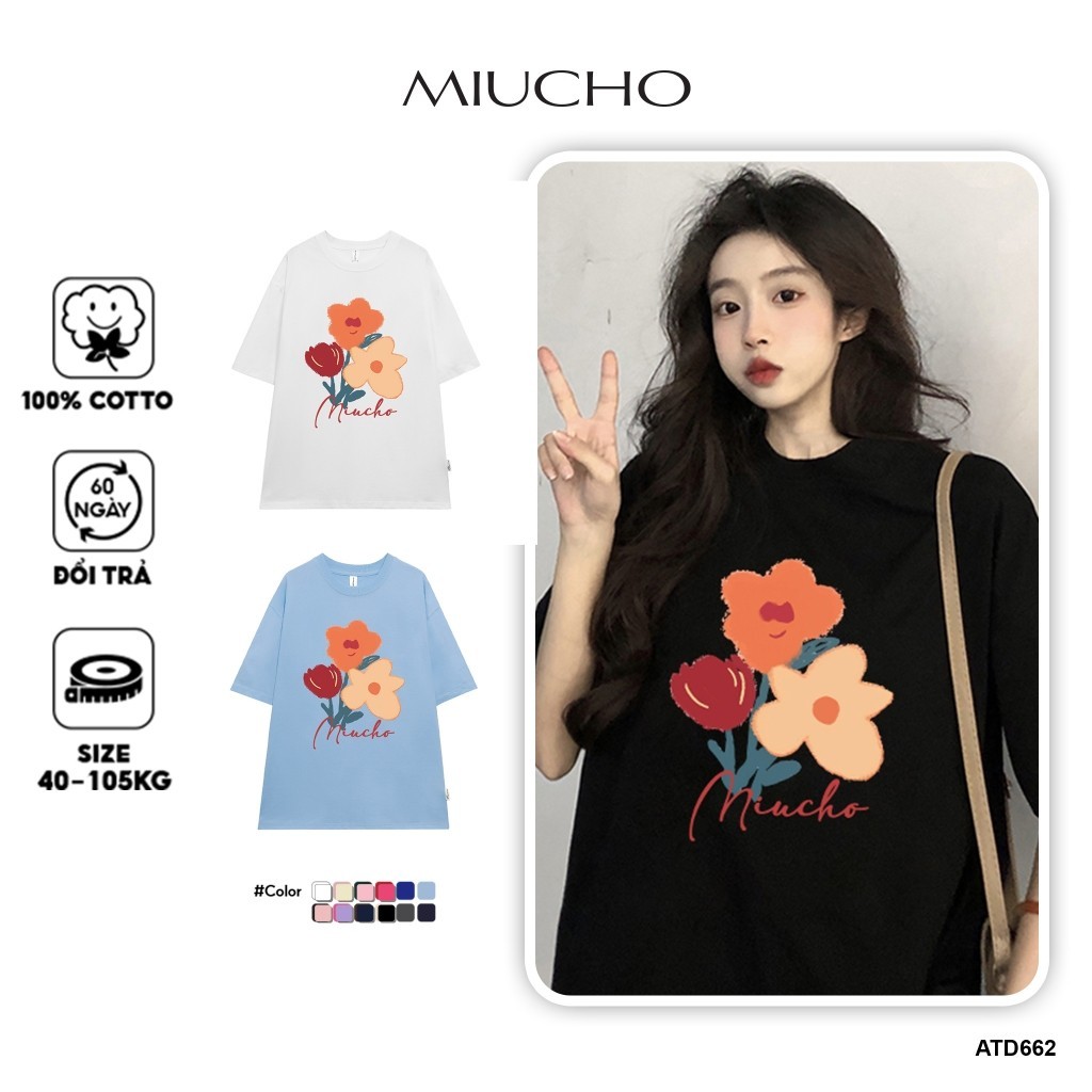 Áo thun unisex local brand form rộng ATD662 Miucho cotton cổ tròn in Artwork