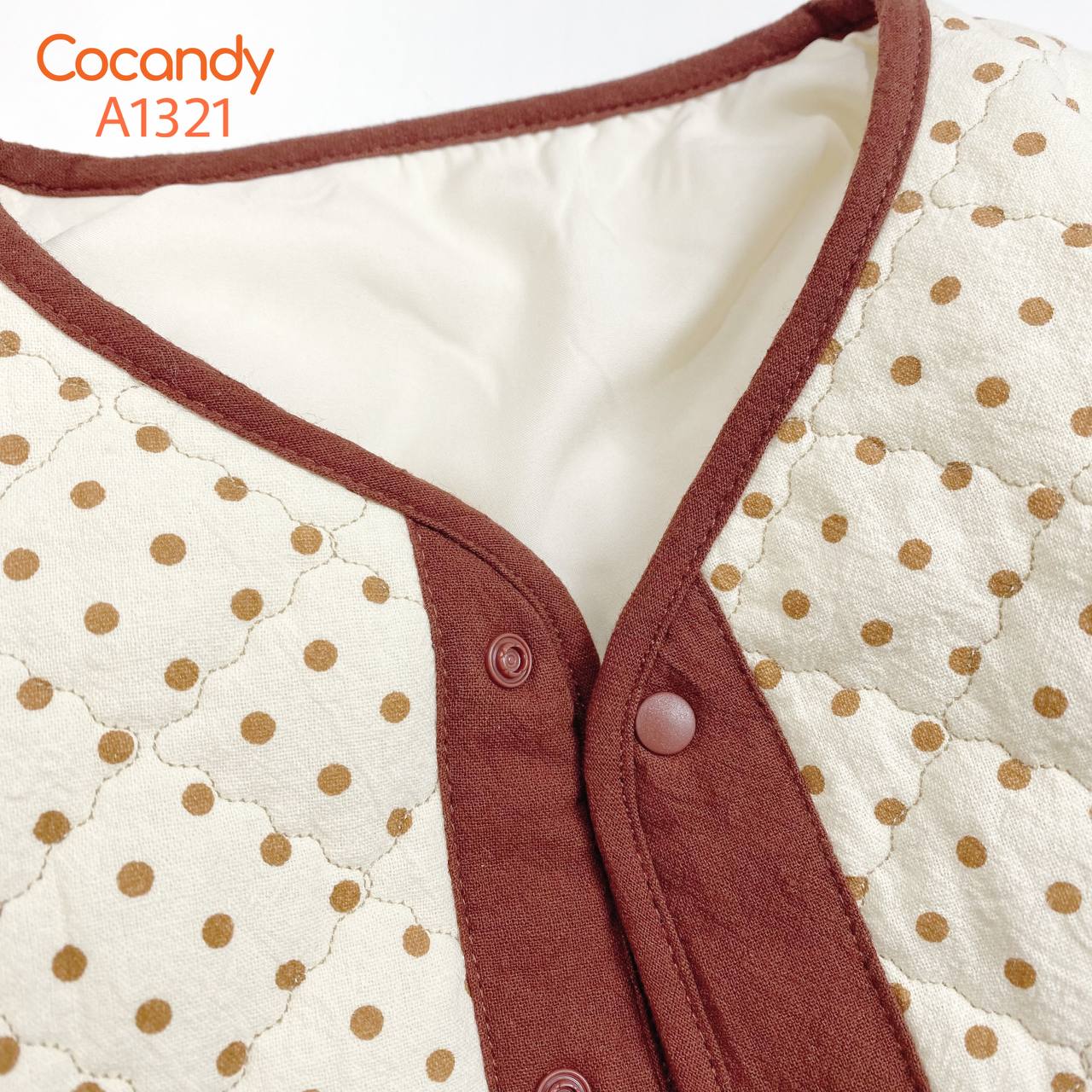 Áo khoác XÔ muslim BE chấm bi viền NÂU_thumbnail_2