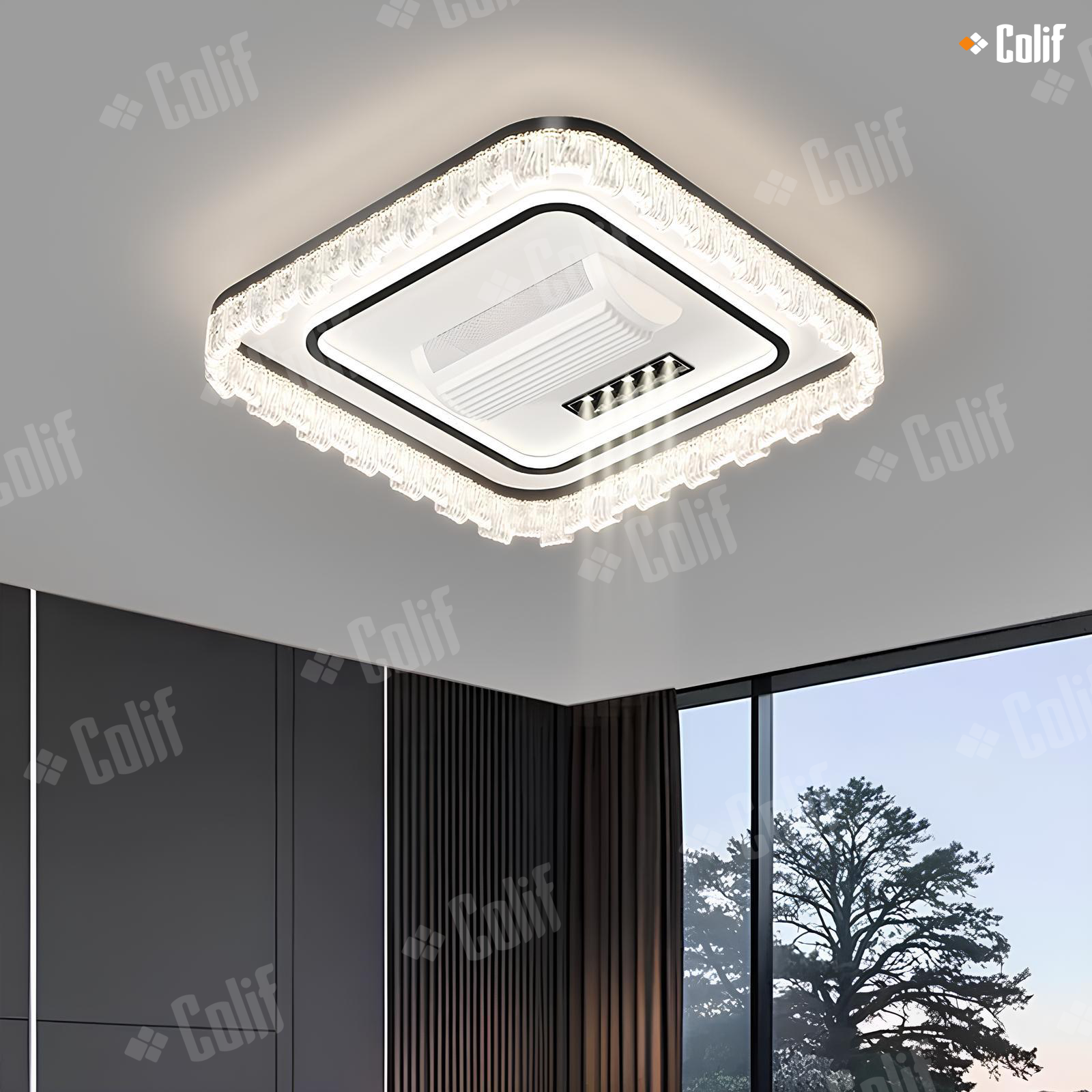 Đèn quạt trần không cánh pha lê Colif Rylai_thumbnail_3