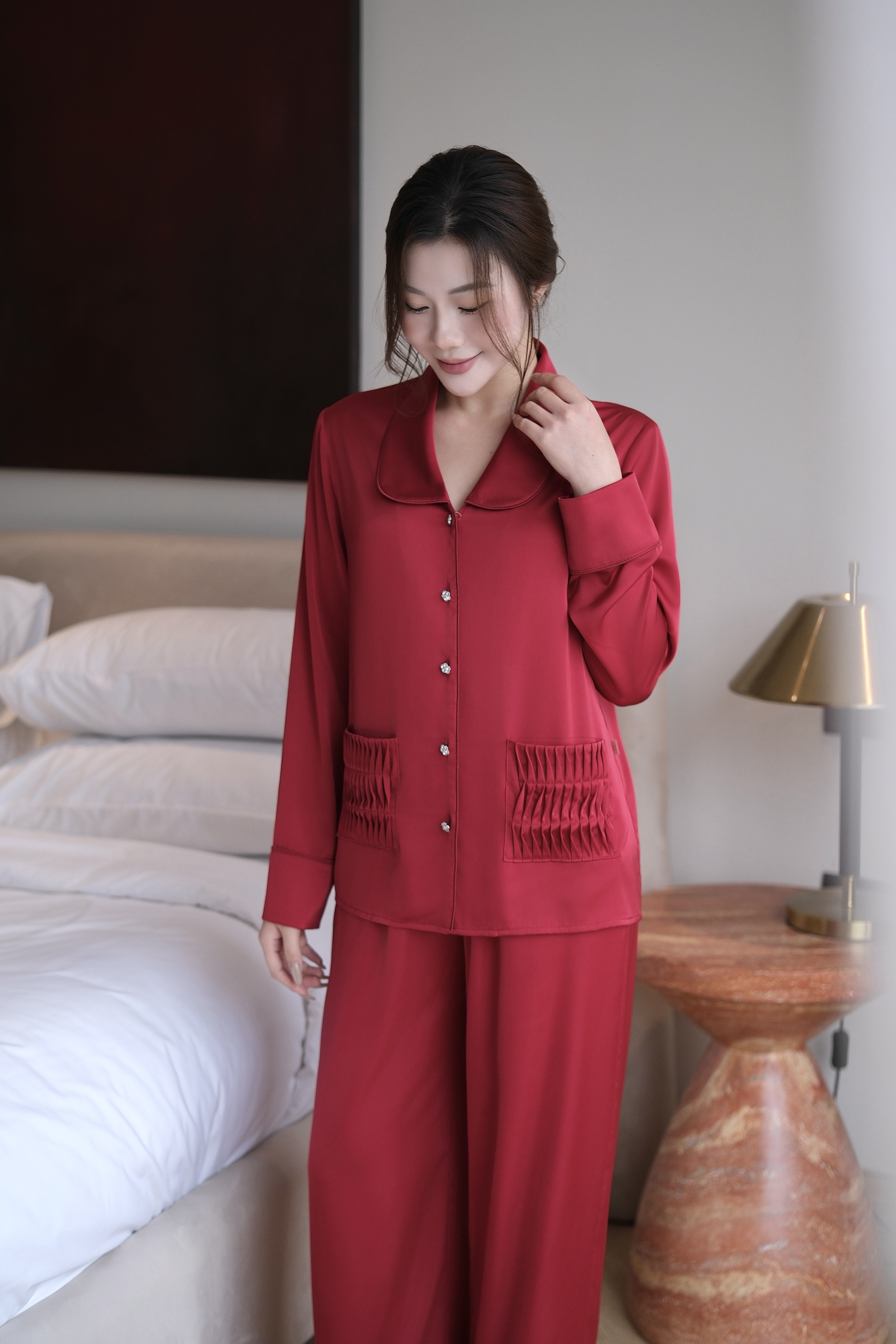 Bộ Lụa Áo Dài Tay, Quần Dài BN672_thumbnail_17