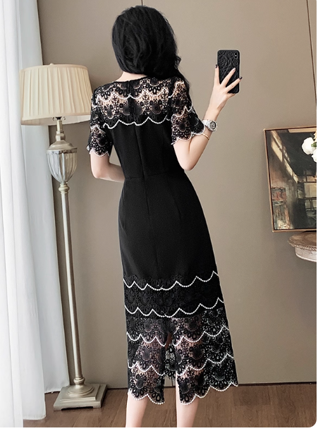 17469-Đầm body ren phối viền gợn sóng trắng (thun ,ren )_thumbnail_1