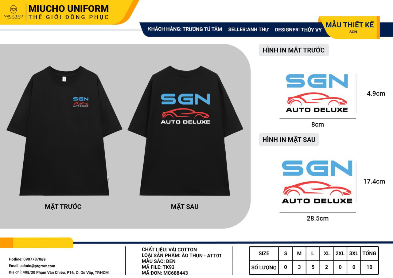 Áo thun thiết kế như yêu cầu TK93