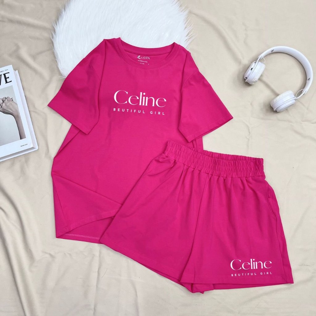 [Form Rộng] Set đồ nữ mùa hè - Đồ bộ nữ (áo thun dáng rộng + quần đùi) cotton Loza G0100_thumbnail_4