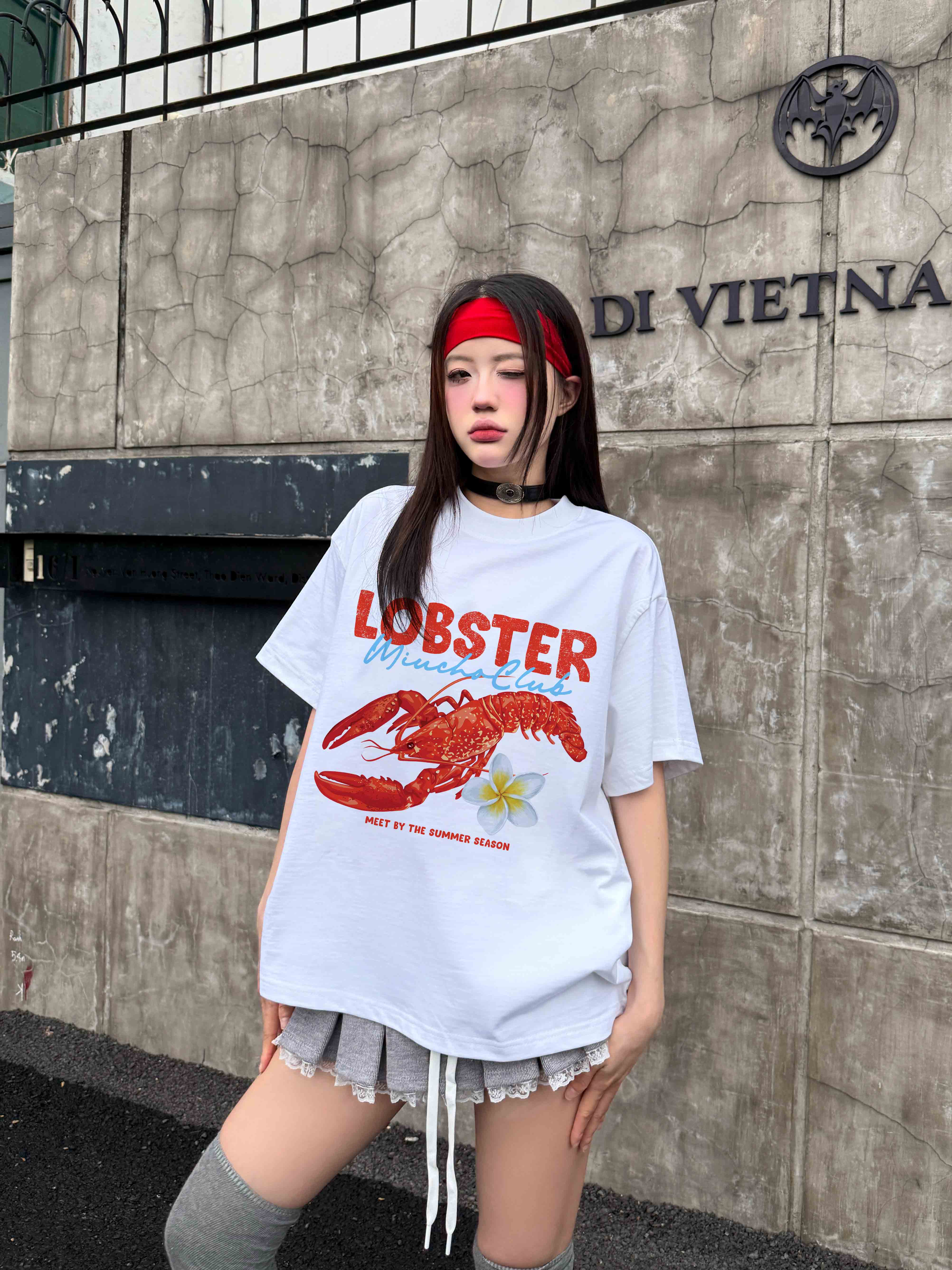 Áo thun boxy hè biển 2232 Miucho cổ tròn chất vải cotton 2c 250gsm đứng form dày dặn in mix_thumbnail_2