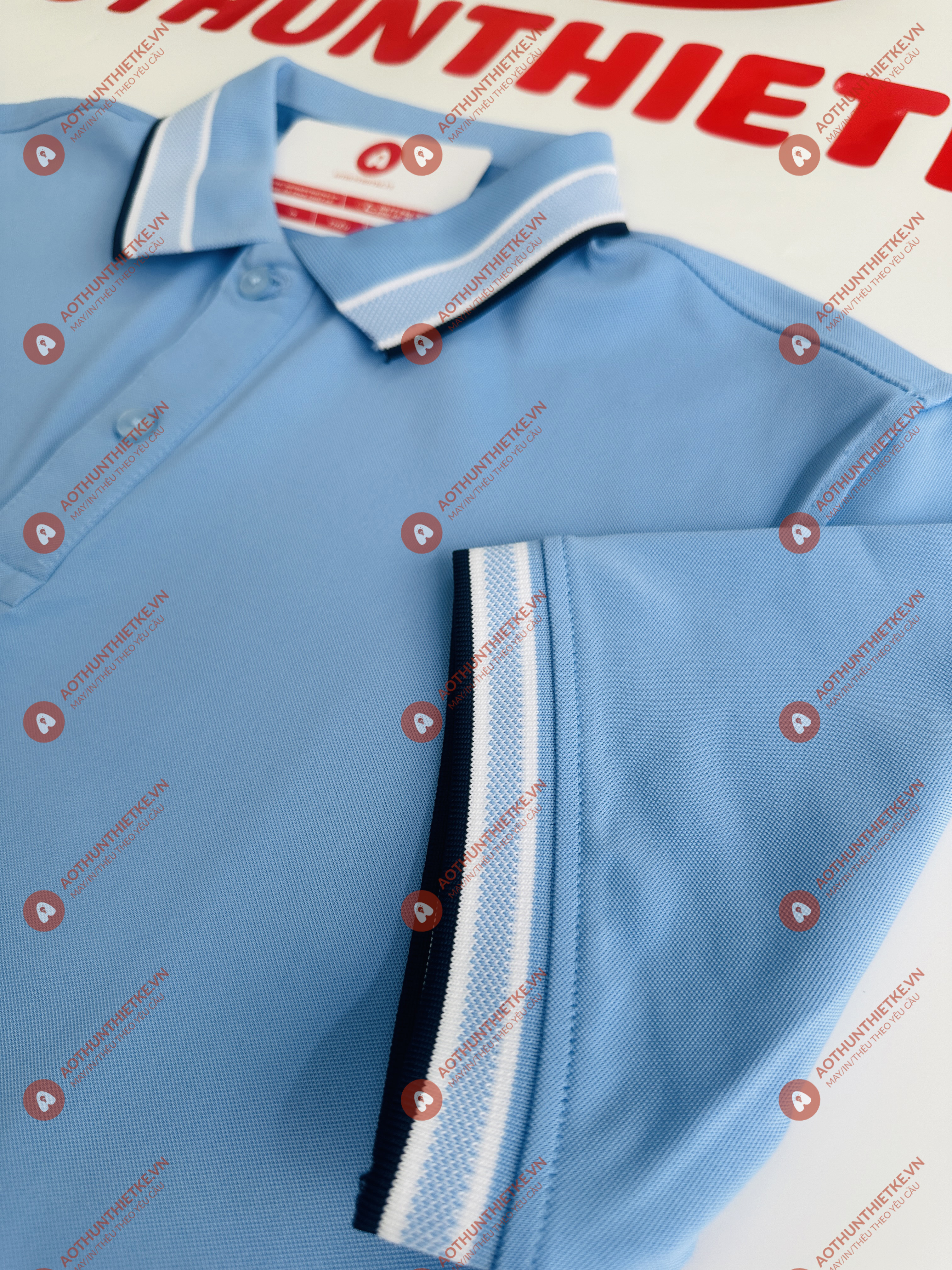 Áo Đồng Phục Polo Caro Xanh Biển_thumbnail_2