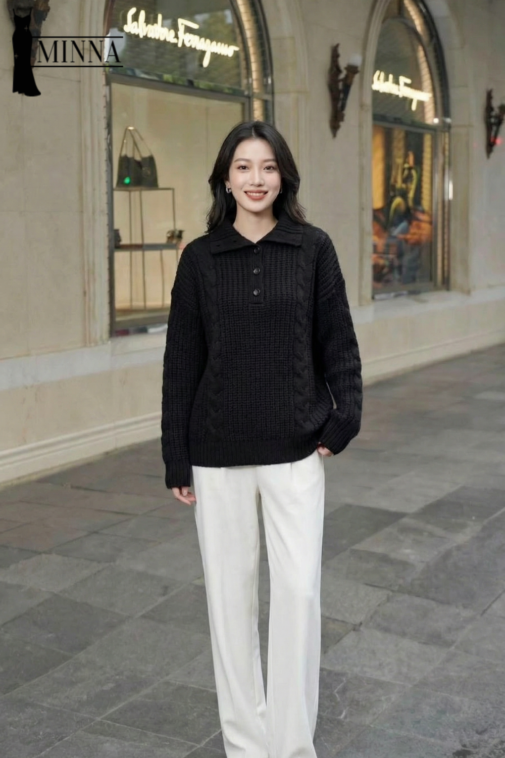 Classic Knit Polo Sweater - MA030