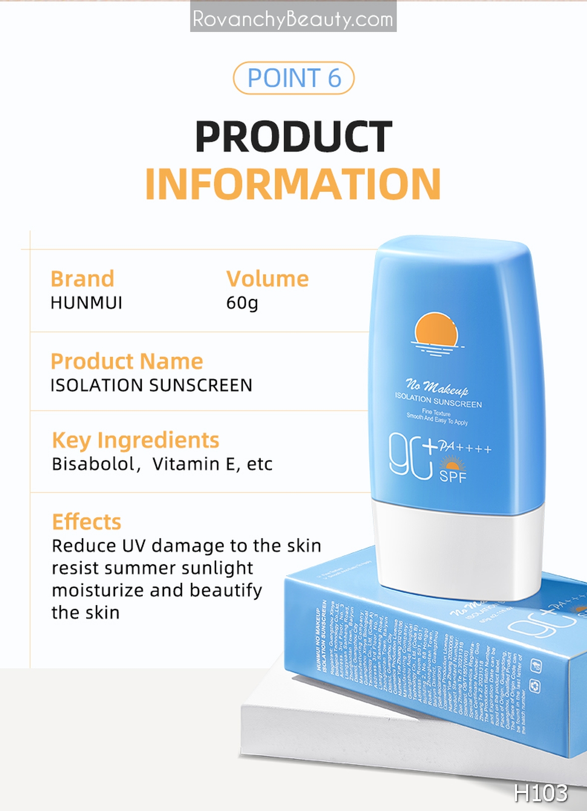 H103 Kem Chống Nắng HUNMUI SPF 90+ PA++++ - Dưỡng Ẩm, Chống Tia UV, Không Trôi, Dùng Mỗi Ngày_thumbnail_20