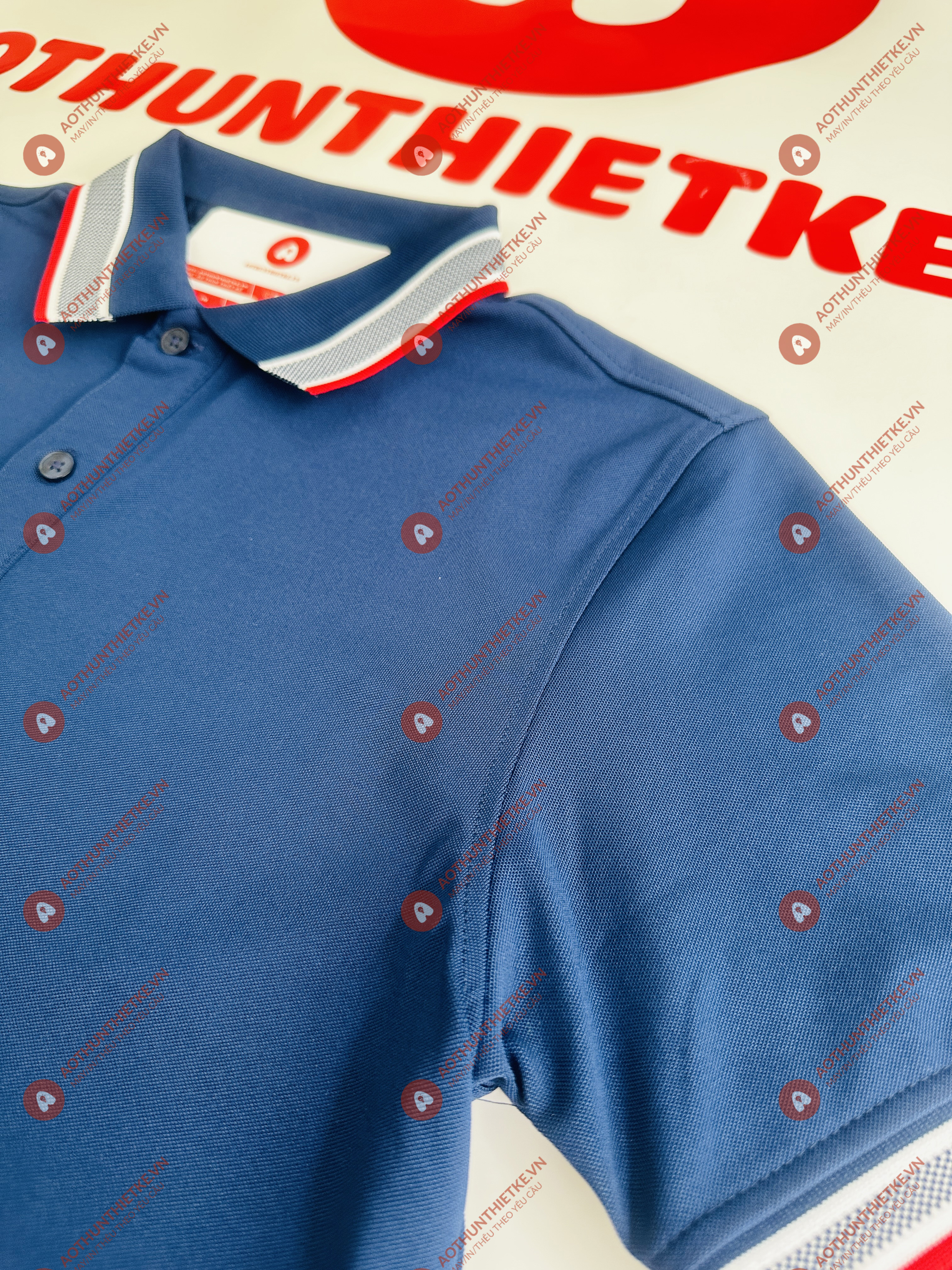 Áo Đồng Phục Polo Caro Xanh Navy_thumbnail_1