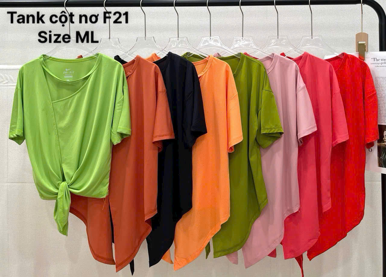 Áo Tanktop Thể Thao Tay Ngắn Lưng Cột Form Rộng
