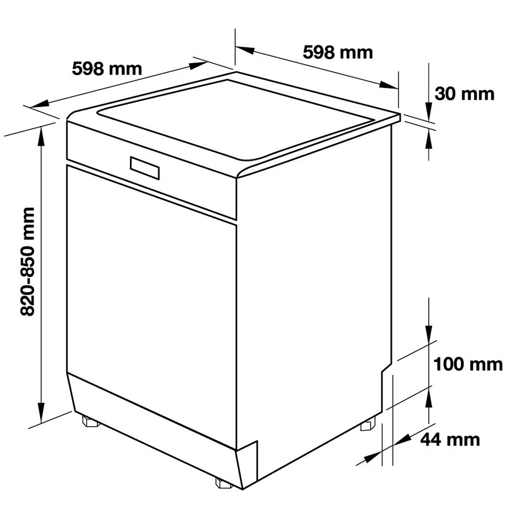 Máy rửa bát Kaff KF-A45UVTFT - Kích thước sản phẩm