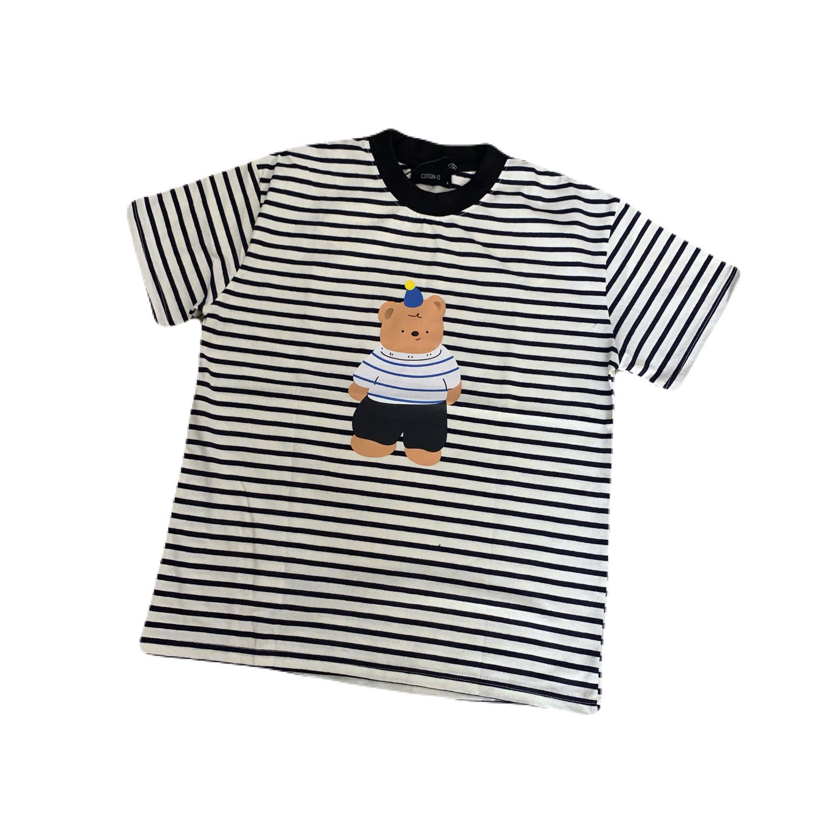 HA420 - Áo thun phối sọc in gấu