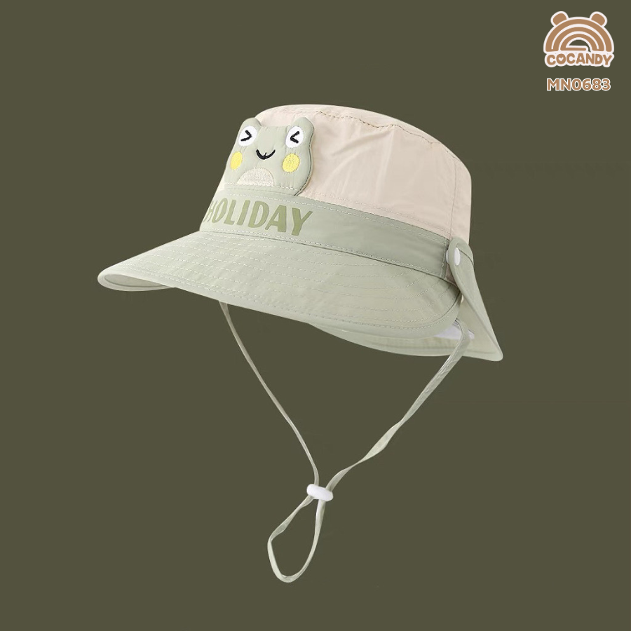 Mũ chống nắng ếch BE phối XANH NHẠT