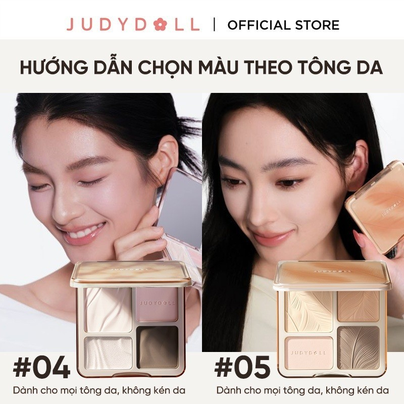 [JUDYDOLL] Bảng phấn tạo khối 4 ô Judydoll kèm bắt sáng 9g_thumbnail_3
