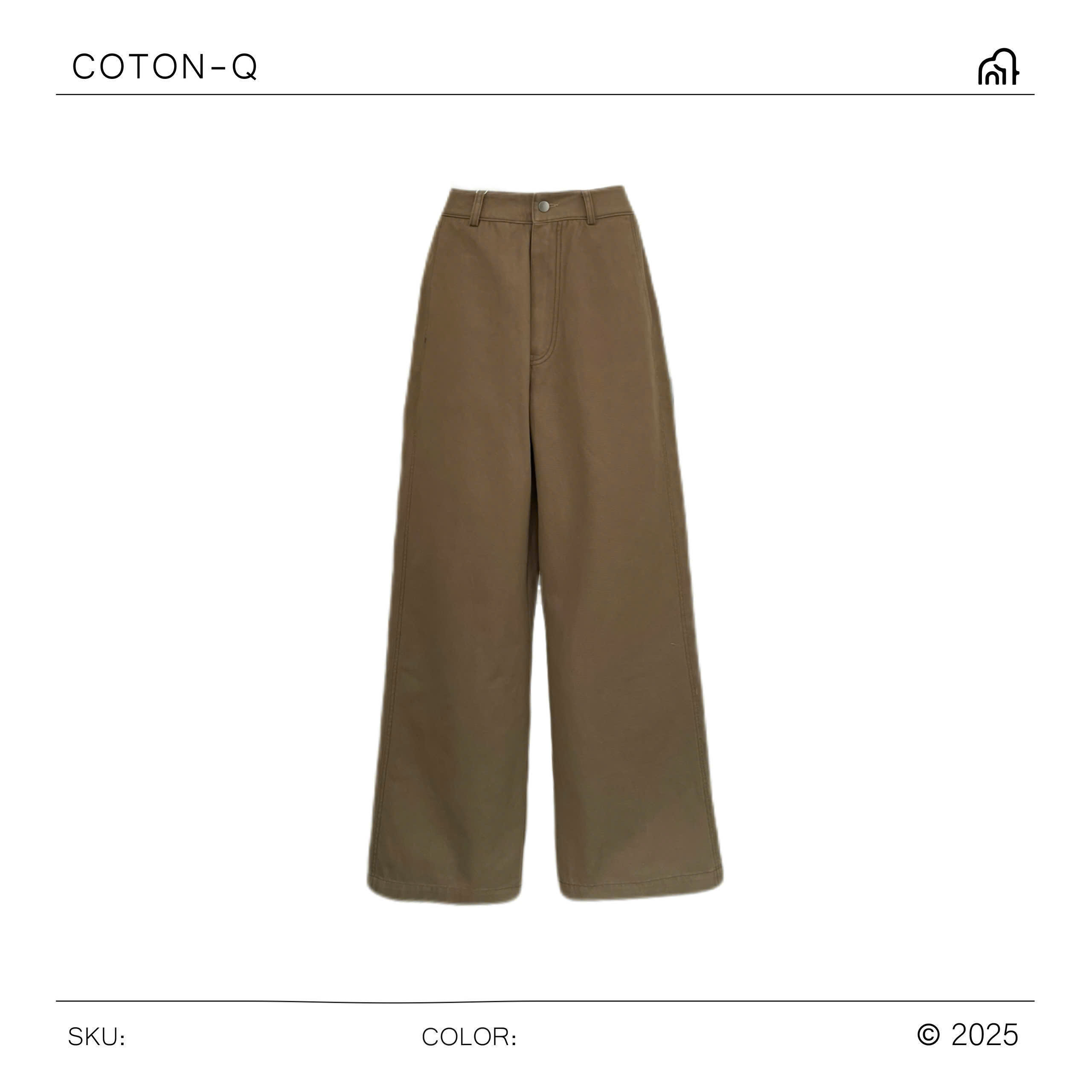 TQ7 - Quần dài nữ Coton Q suông nâu