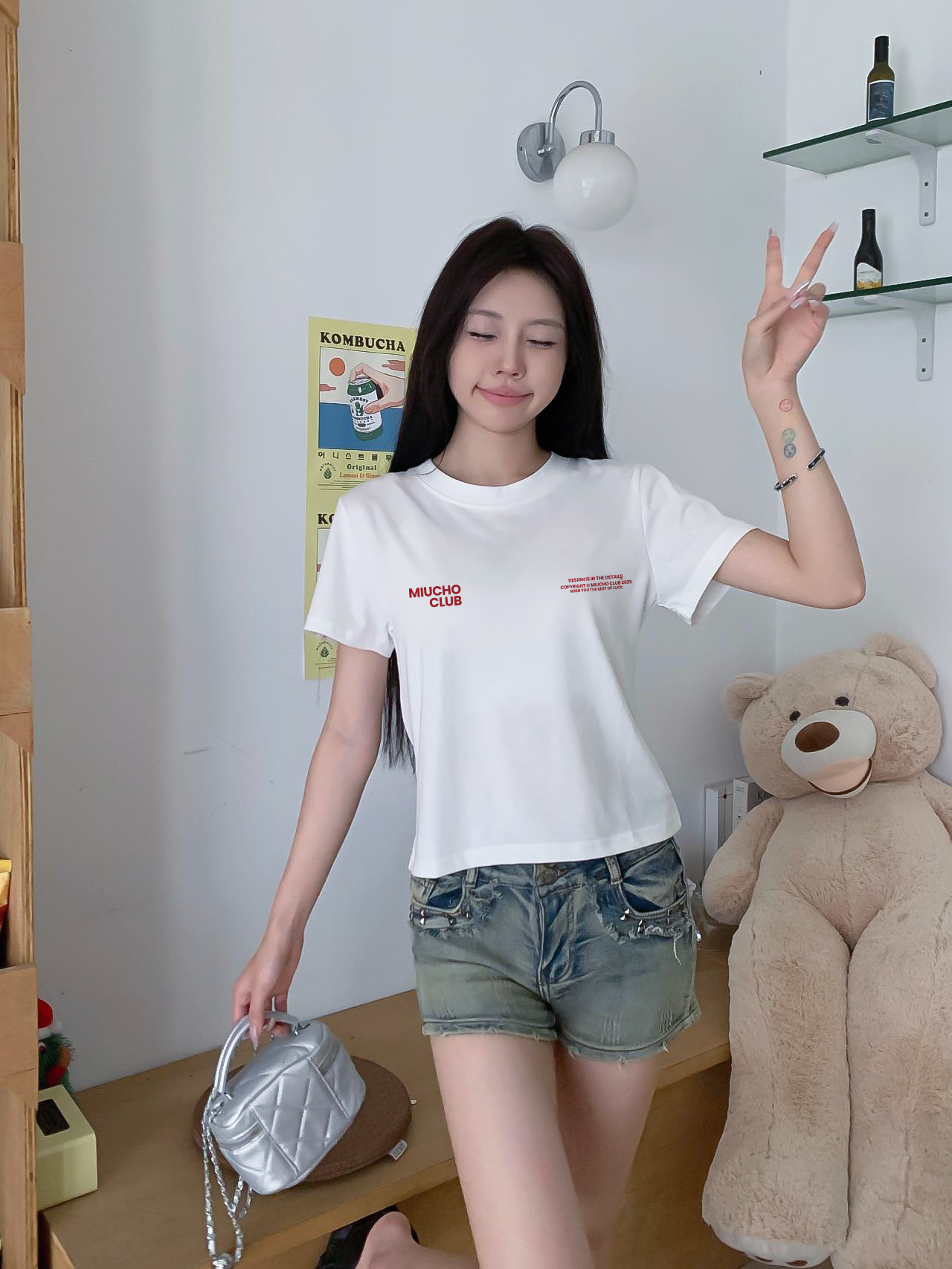 Áo baby tee tết form ôm 1892 Miucho cổ tròn chất vải cotton 4c thoáng mát in basic_thumbnail_4