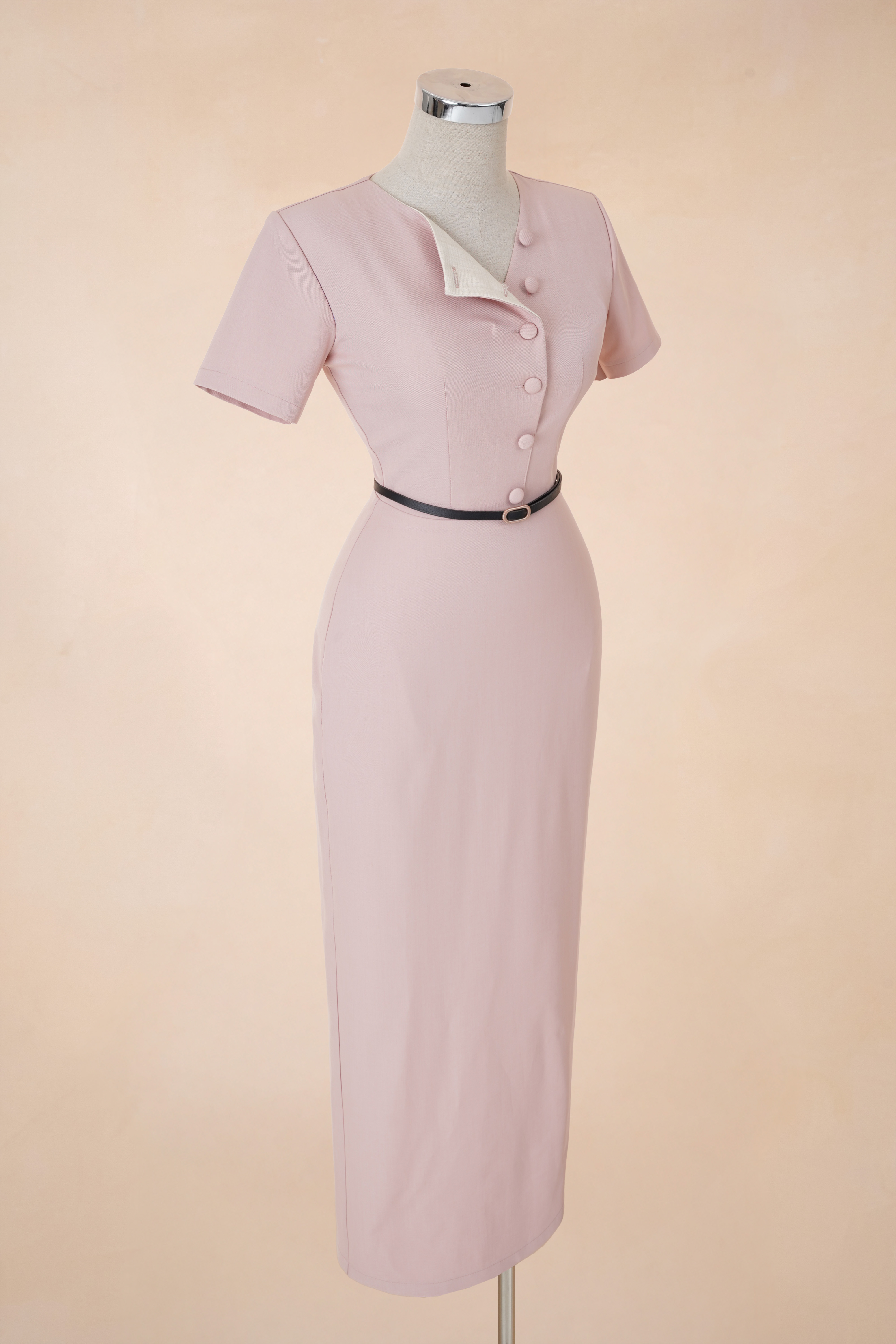 Đầm Bút Chì Cúc Chéo Đai Eo_thumbnail_6