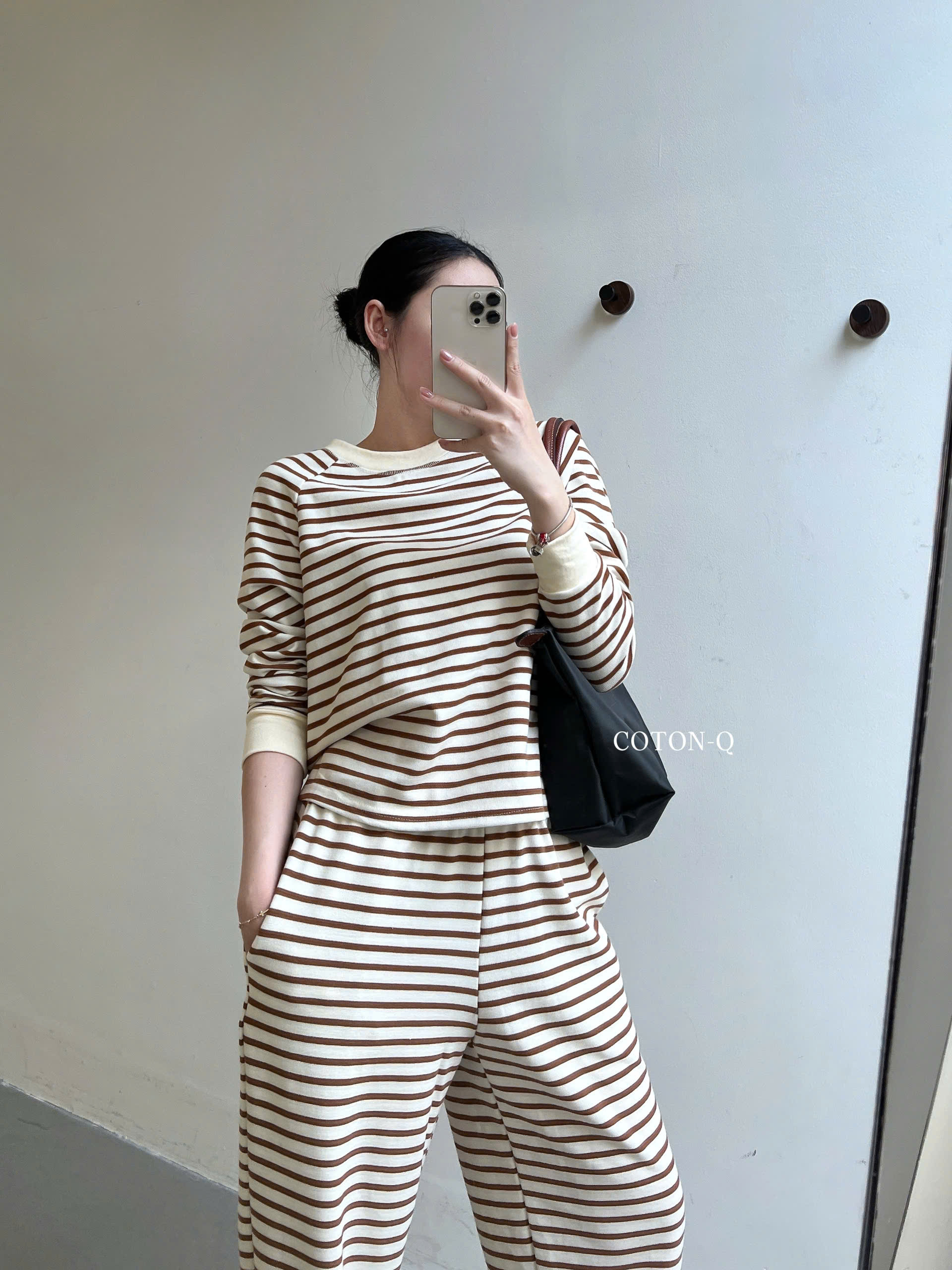 Set áo tay dài + quần phối sọc ( NÂU )_thumbnail_17