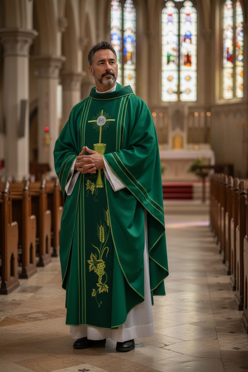 Áo lễ linh mục màu xanh đẹp dành tặng quý cha , quý linh mục, tu sĩ_thumbnail_1