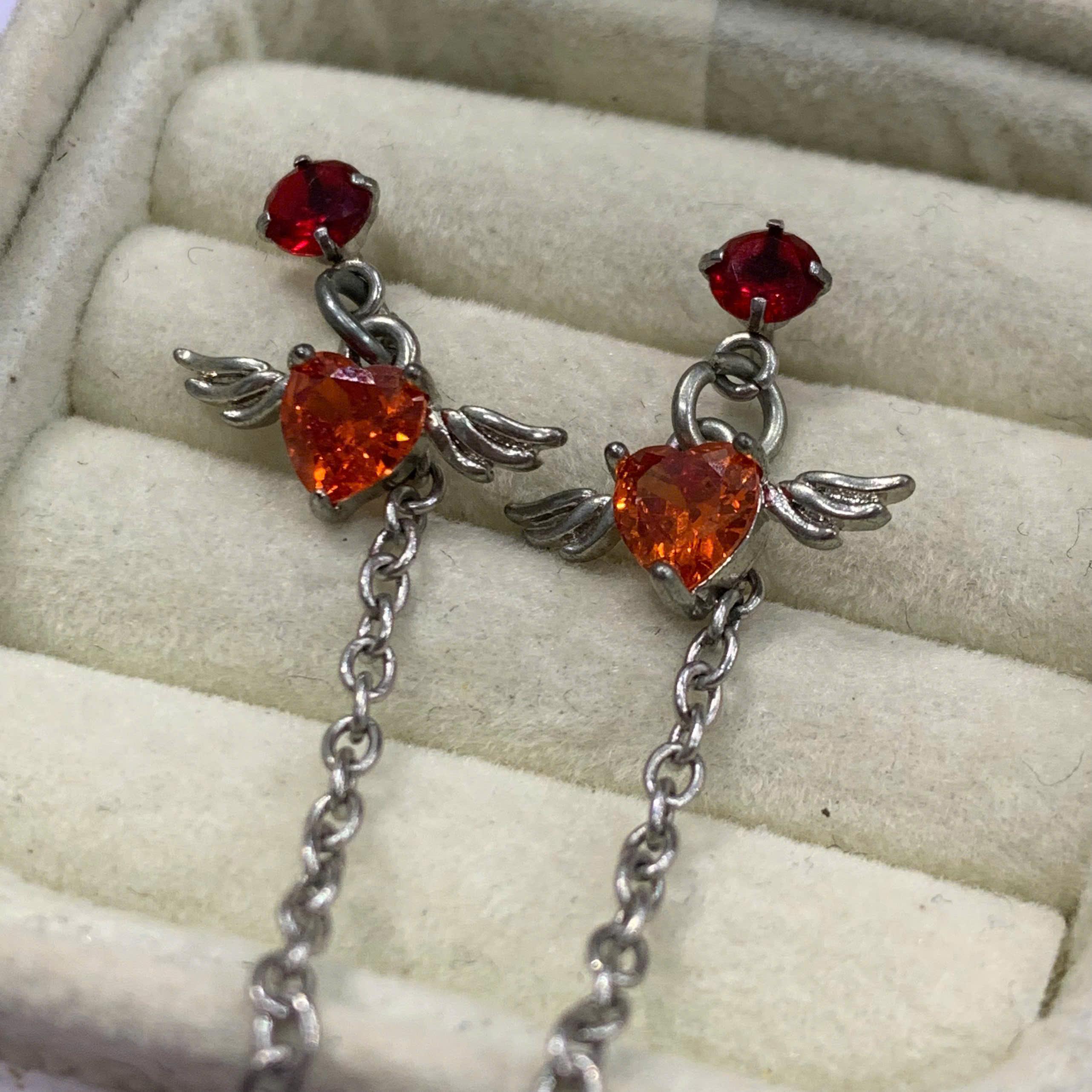 Khuyên kiểu xích đôi cánh thiên thần đỏ loè đỏ loẹt xích đơn._thumbnail_1