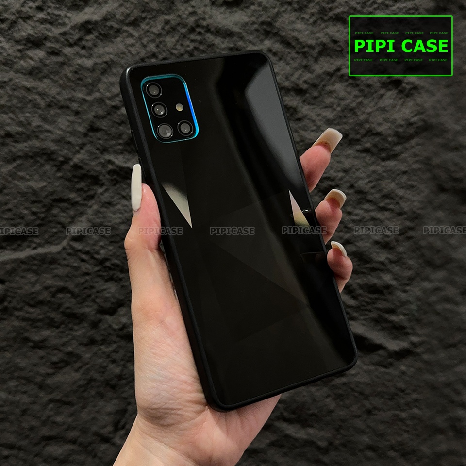 Ốp Lưng Samsung A71 - Kim Cương 6D - Đen