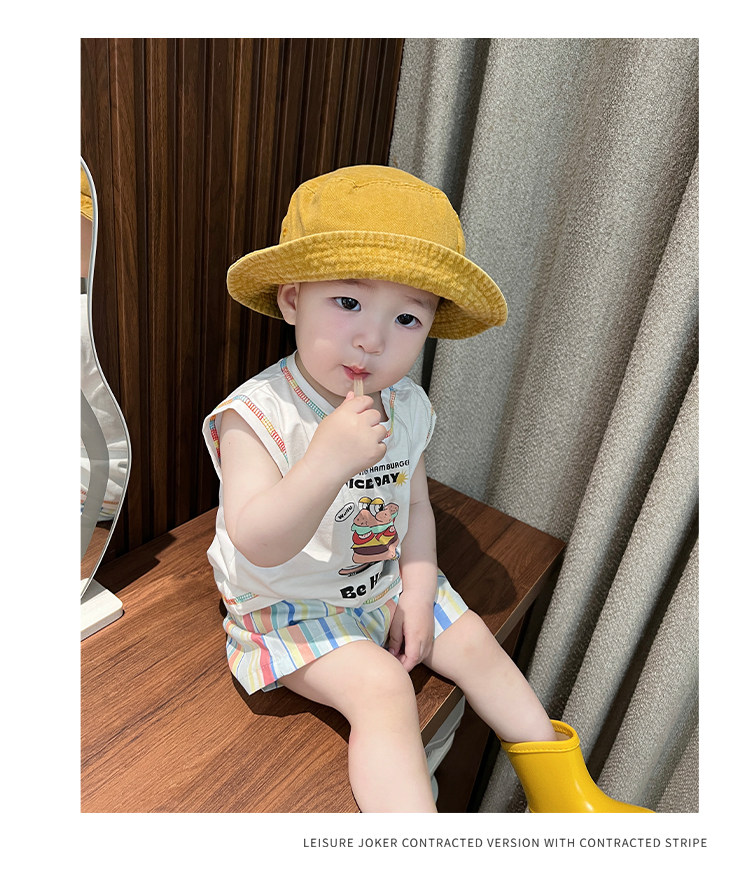 🌈 BỘ ĐỒ MÙA HÈ CHO BÉ – ÁO IN HÌNH HAMBURGER + QUẦN SỌC CẦU VỒNG_thumbnail_5