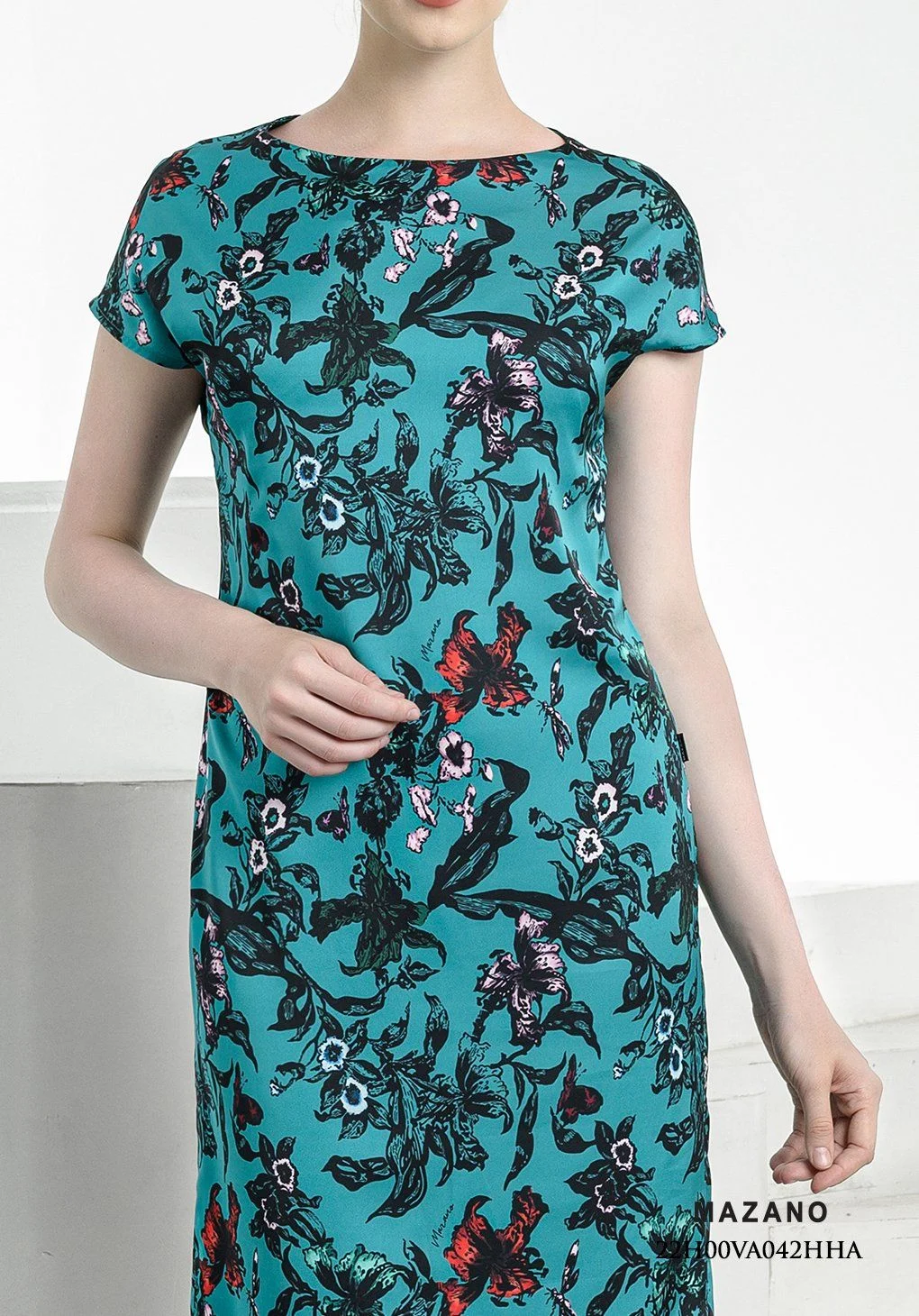 Đầm xanh suông họa tiết_thumbnail_2