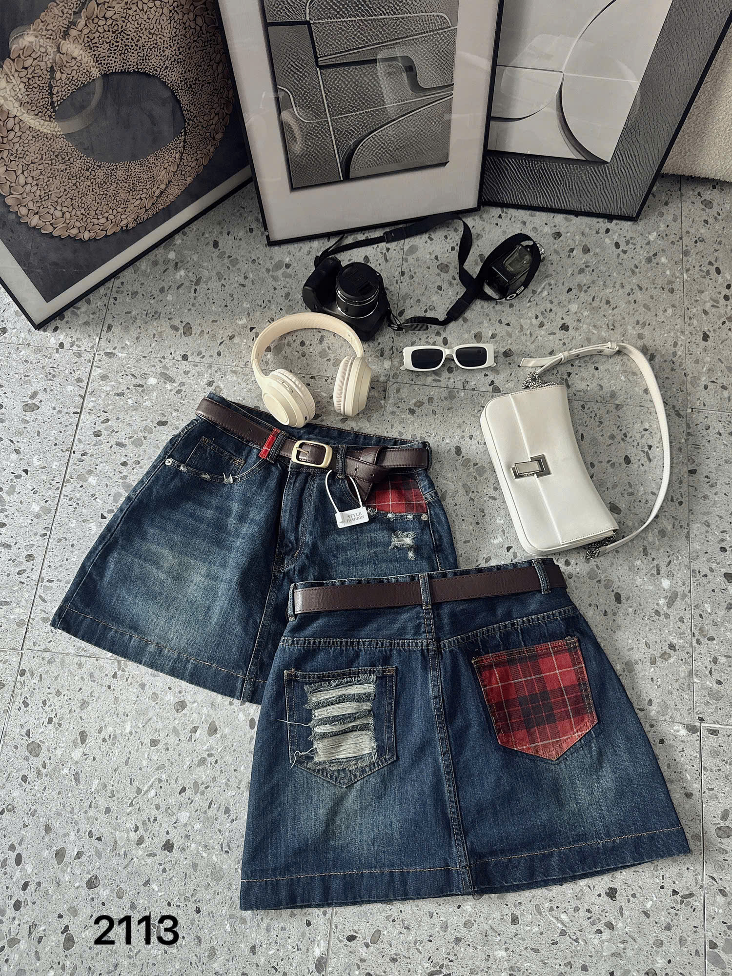 BIGSIZE NỮ- Chân váy jean túi caro T-JV2113_thumbnail_2