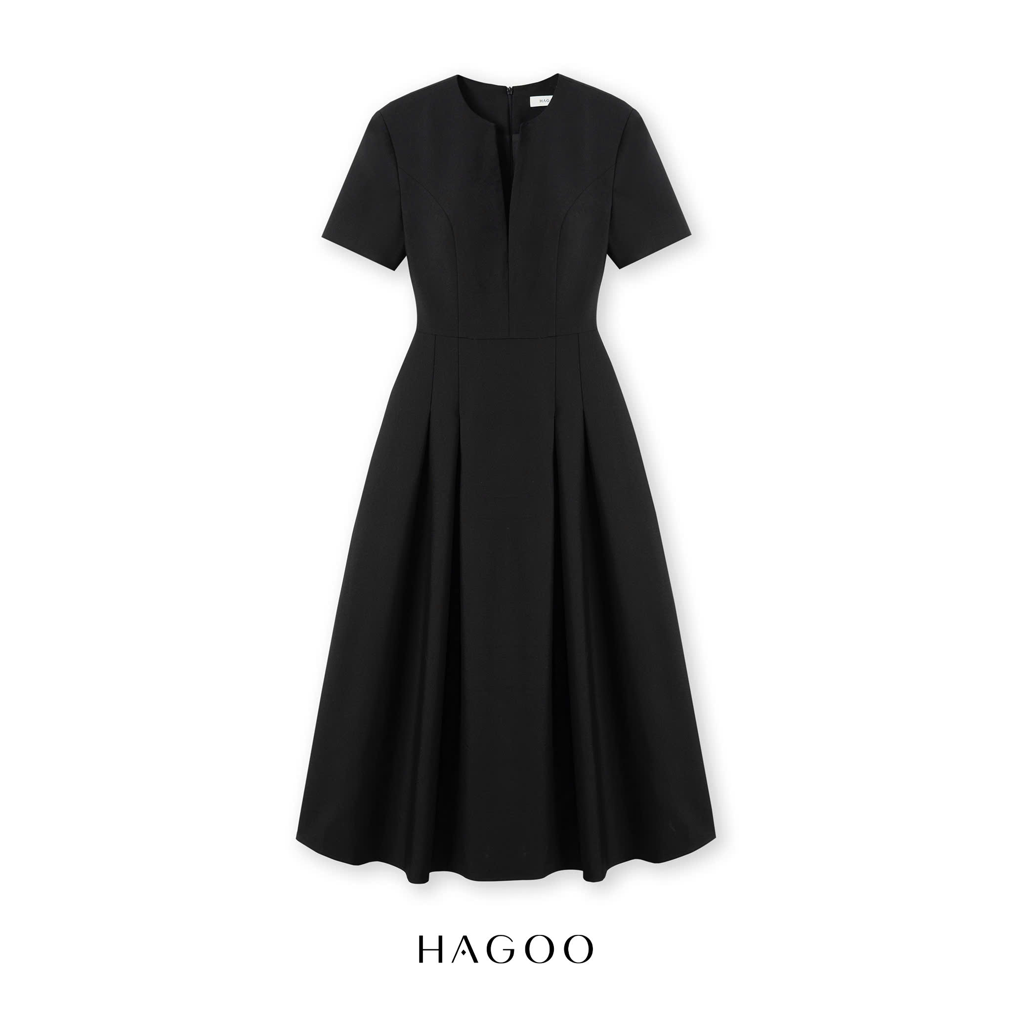 Váy đen xoè phối cổ trắng rời HAGOO_thumbnail_4