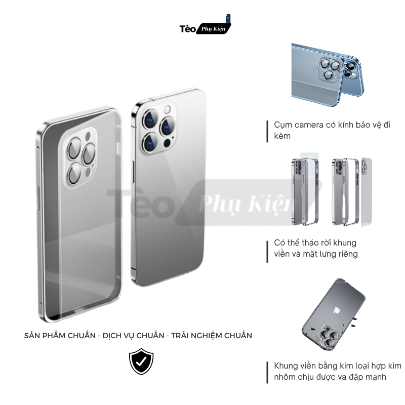 ỐP LƯNG IPHONE VỚI KHUNG VIỀN BẰNG KIM LOẠI MẶT LƯNG NHÁM MỜ CÓ THẾ THÁO RỜI NHỜ KHÓA ĐÀN HỒI_thumbnail_2