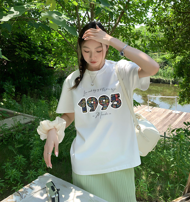 Áo thun nữ in năm sinh 1995 form vừa regular vải cotton 4c thoáng mát ARD1782 Miucho Chic in mix_thumbnail_4