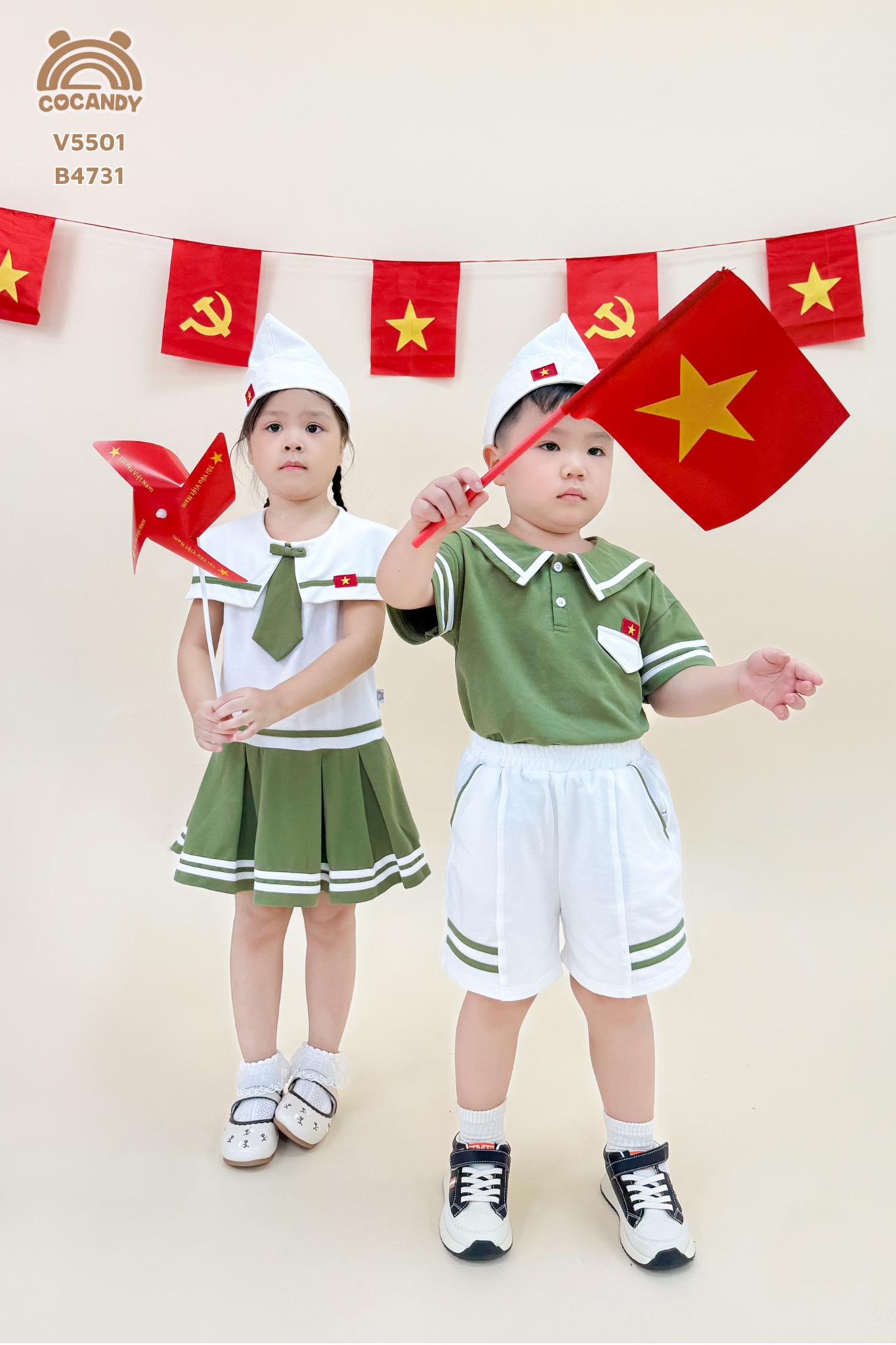 Váy cộc XANH RÊU phối trắng sát nách thủy thủ_thumbnail_4