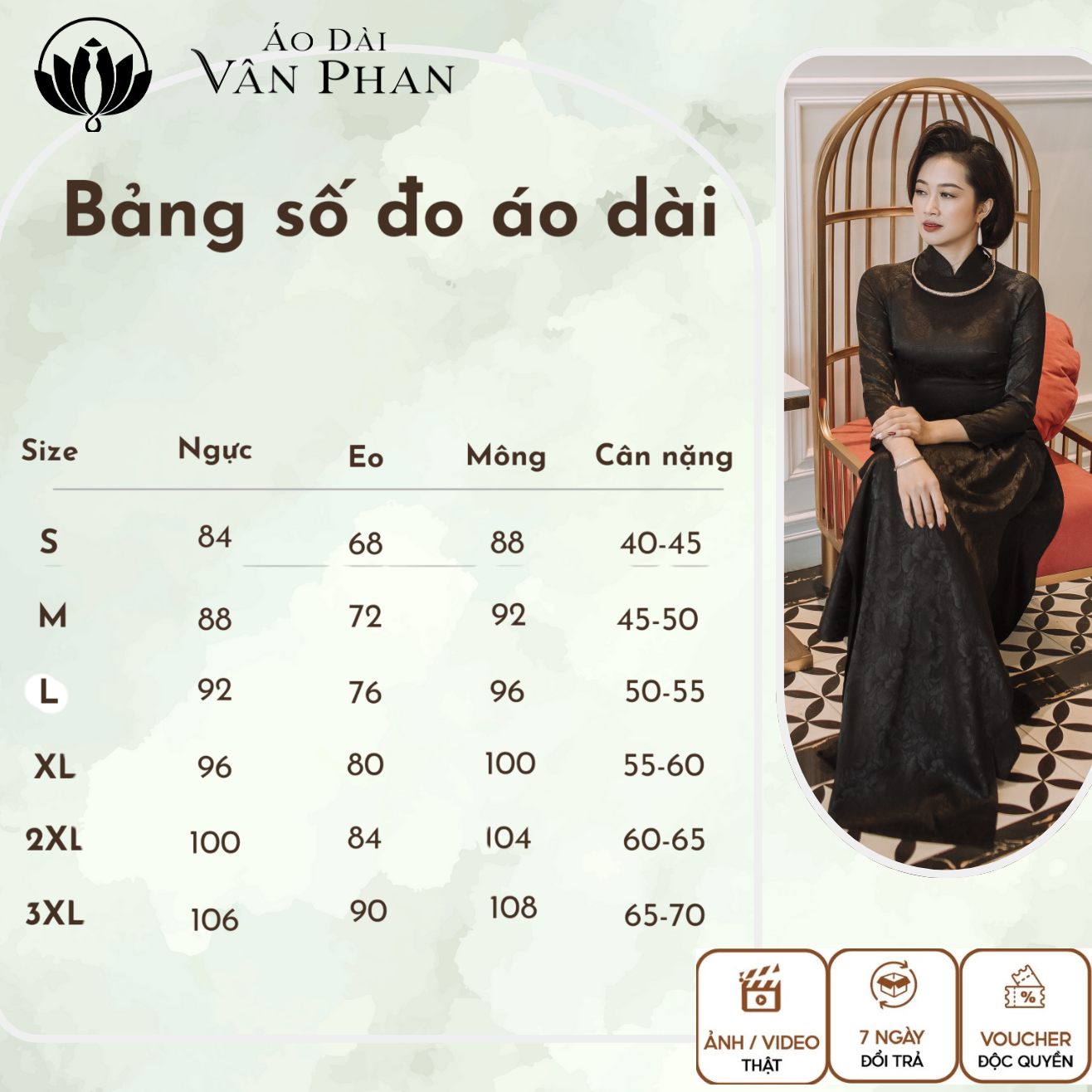 A2803 áo dài cổ khít tay lỡ gấm vân gỗ in hoa nền vàng viền xanh_thumbnail_4
