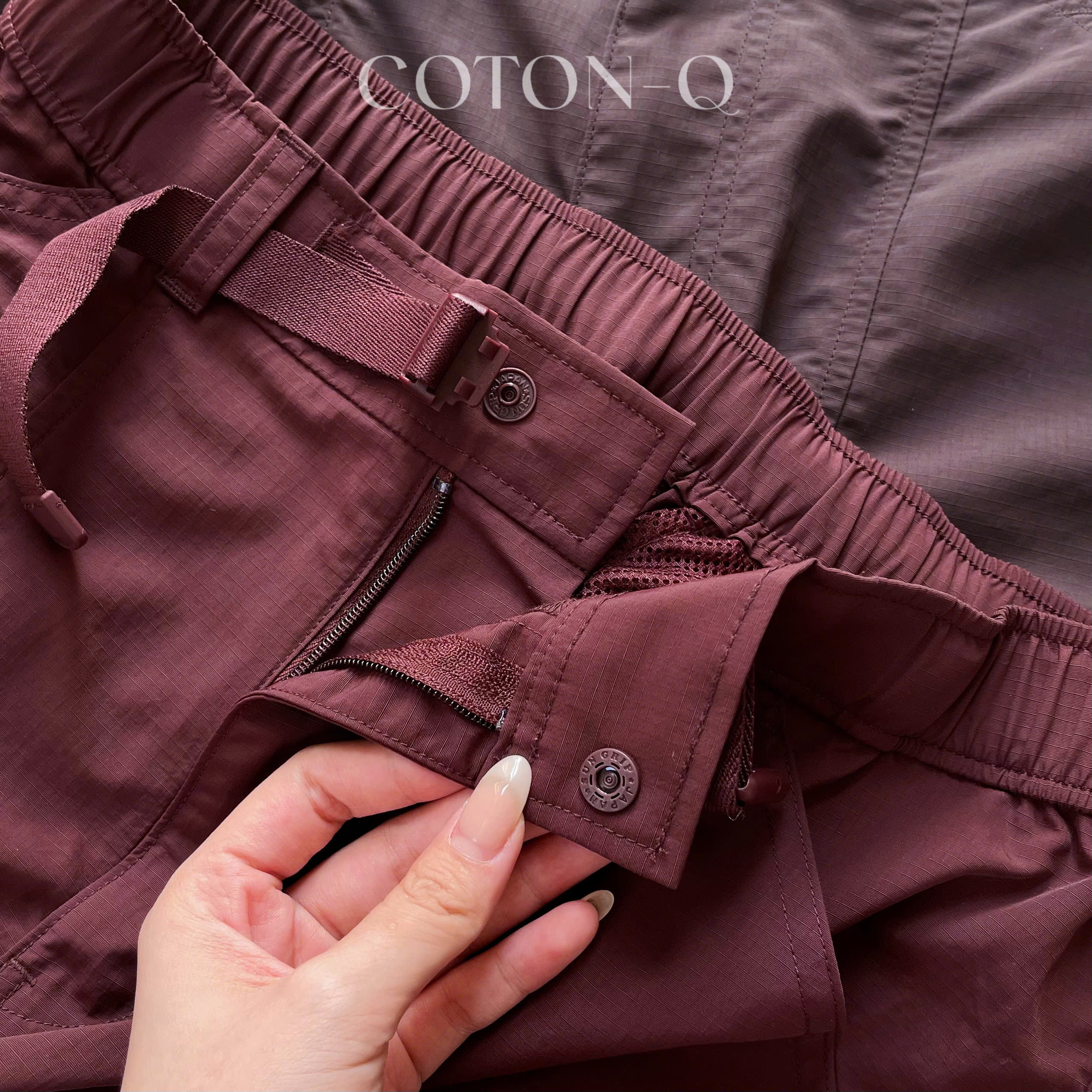 Quần short dù lưng thun xịn ( XÁM )_thumbnail_4